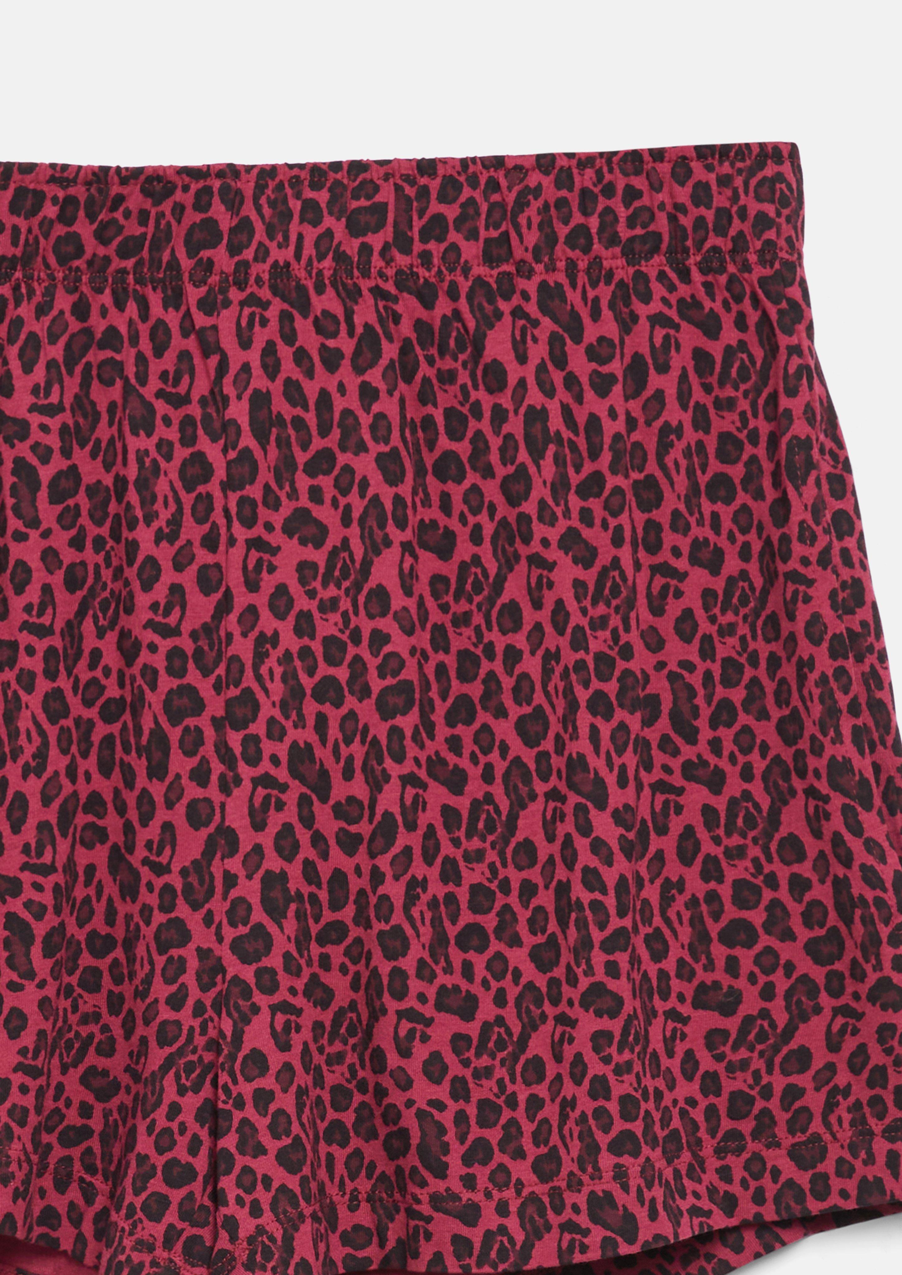 Dames Pyjama-short met all-over luipaardprint in roze van s.Oliver
