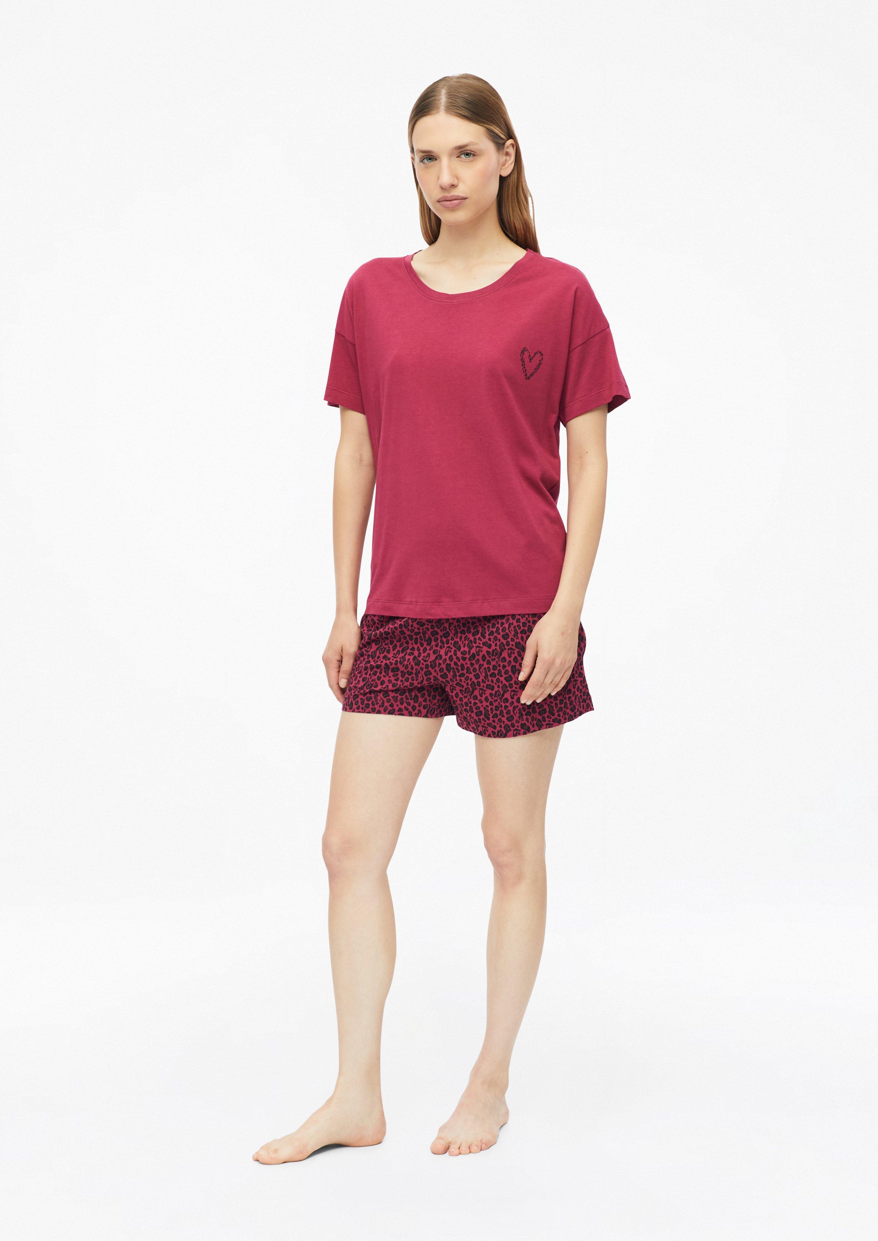 Short de pyjama à imprimé léopard intégral en rose de s.Oliver