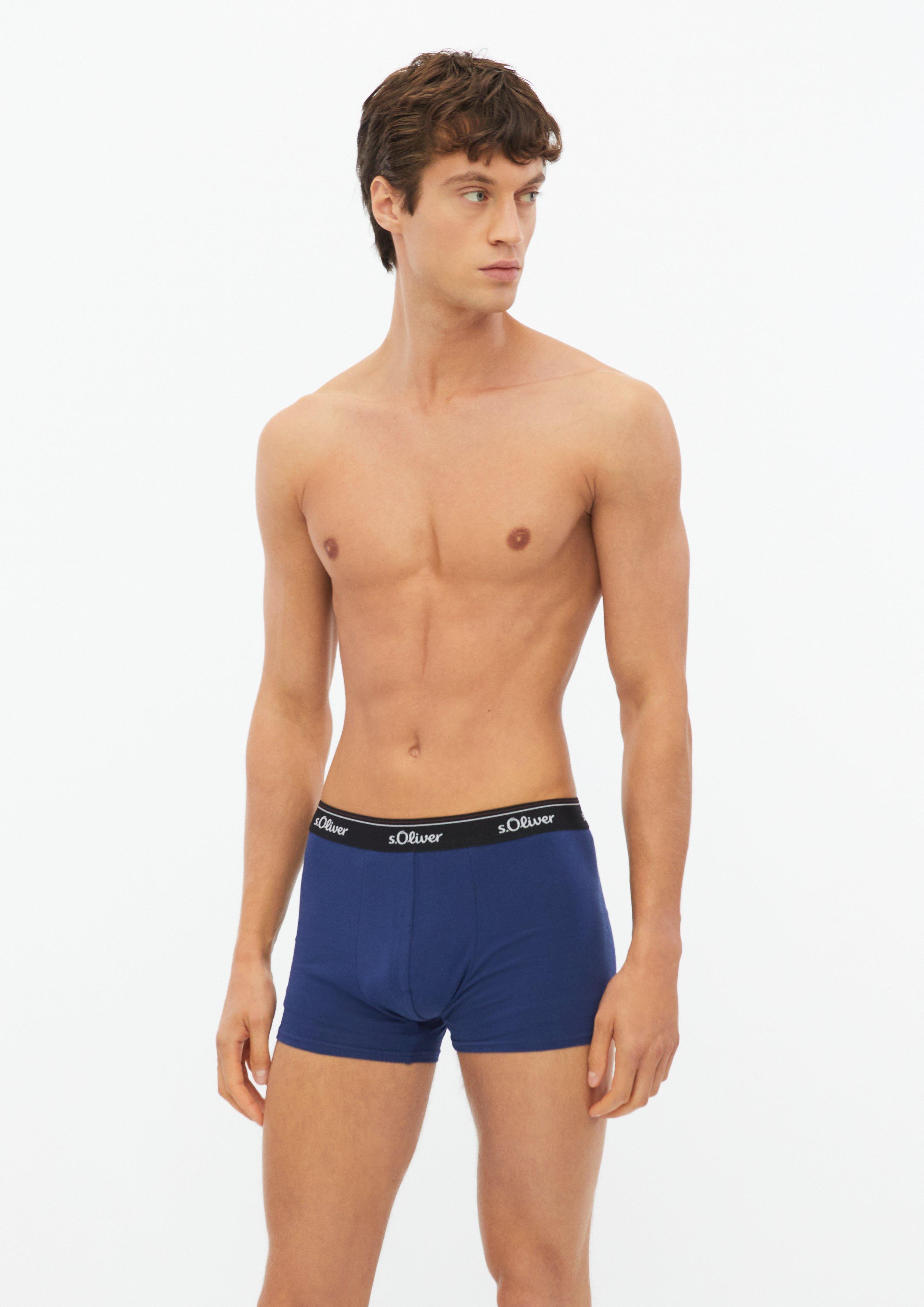 3er-Pack unifarbene Boxershorts in Farbe blau von s.Oliver