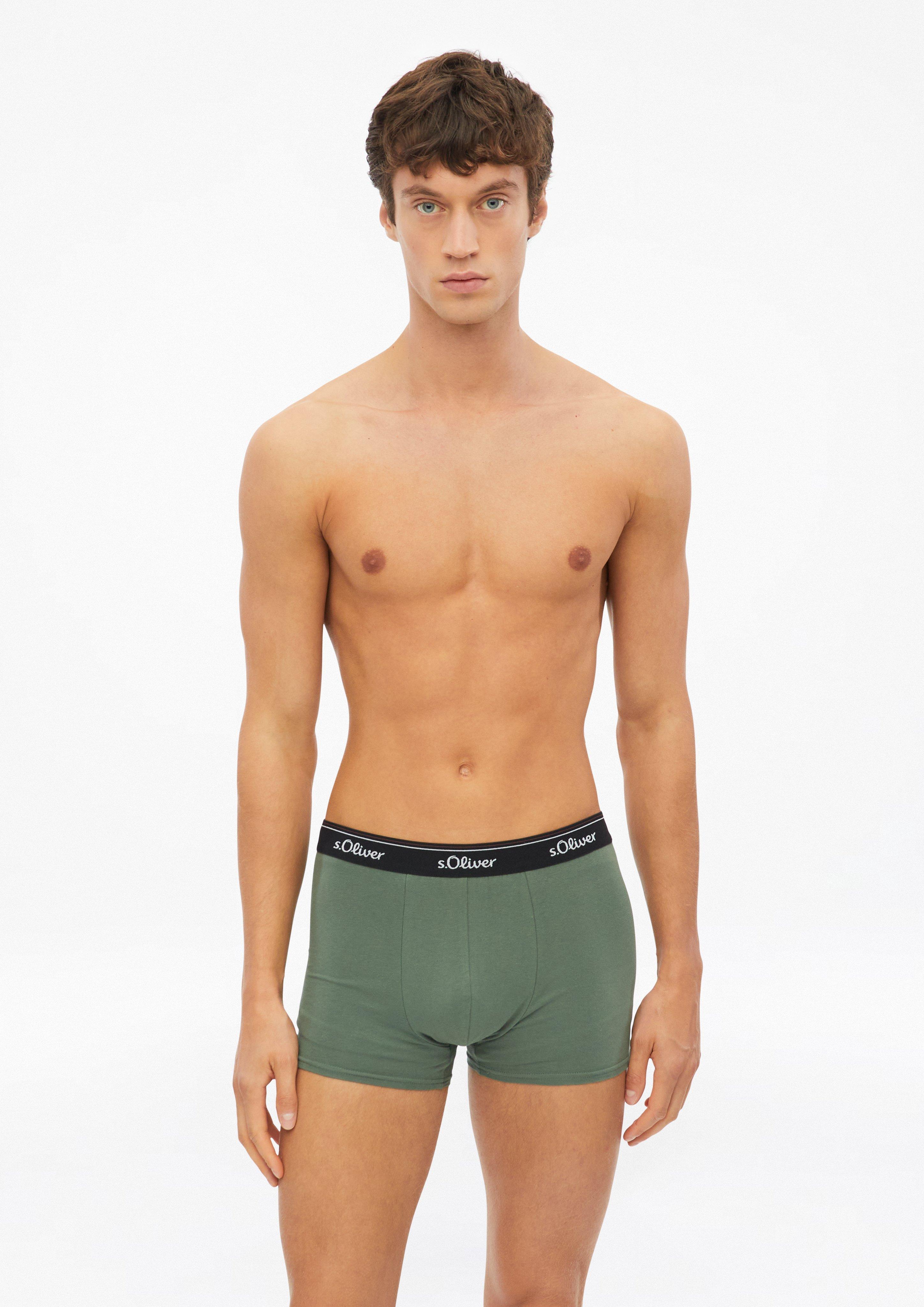 Heren Set van 3 effen boxershorts in zwart van s.Oliver