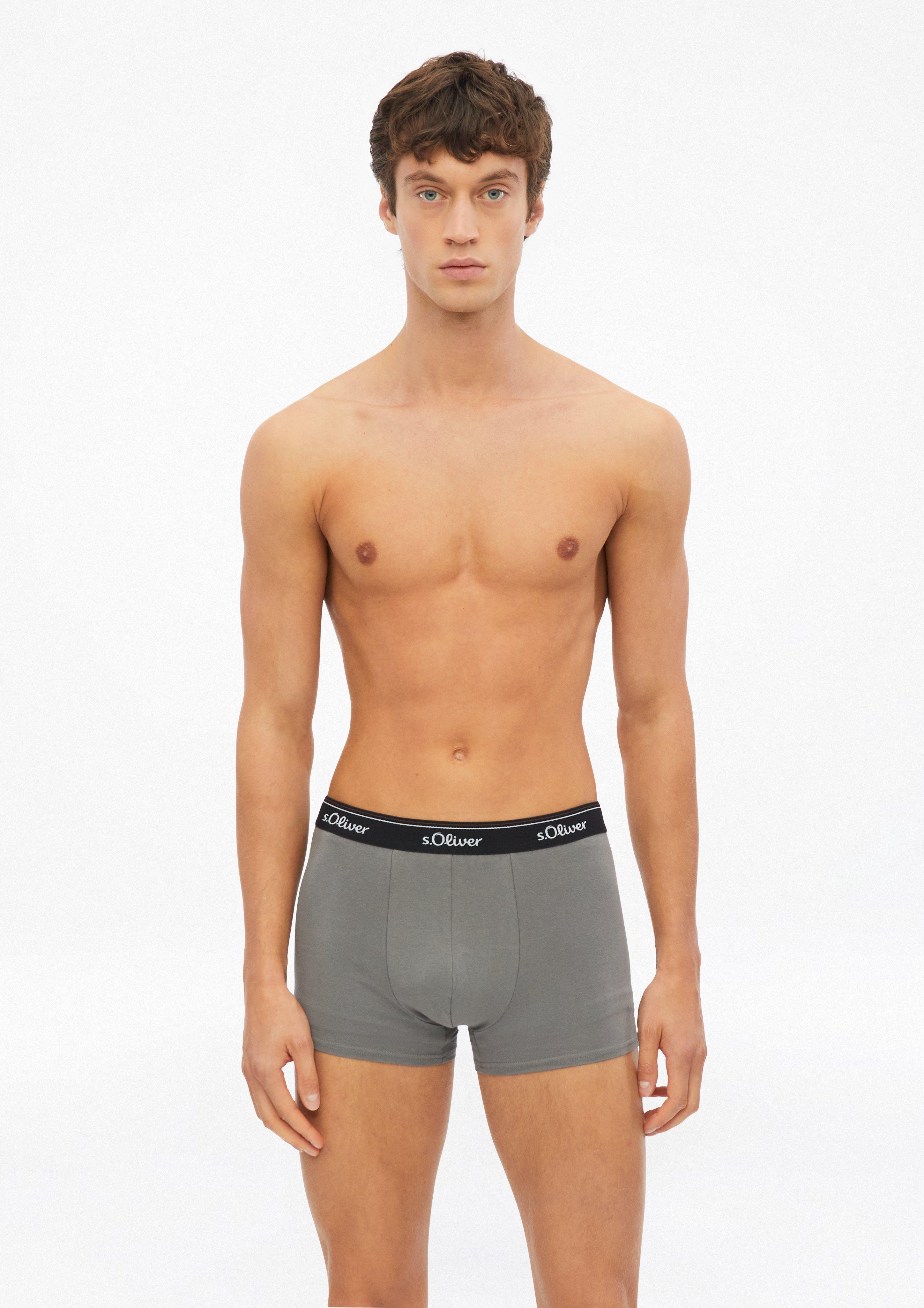 Heren Set van 3 effen boxershorts in zwart van s.Oliver