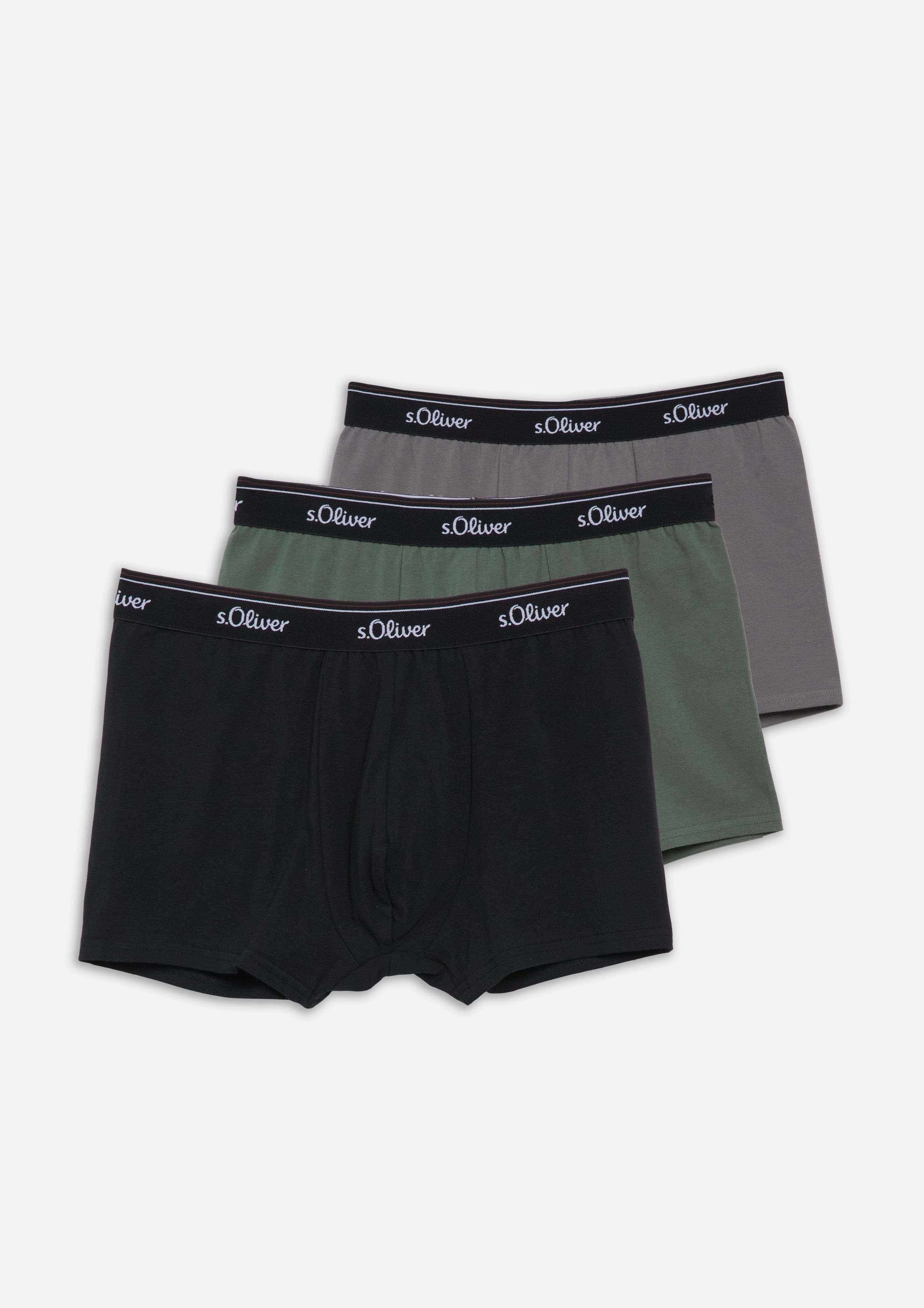 3er-Pack unifarbene Boxershorts in Farbe schwarz von s.Oliver
