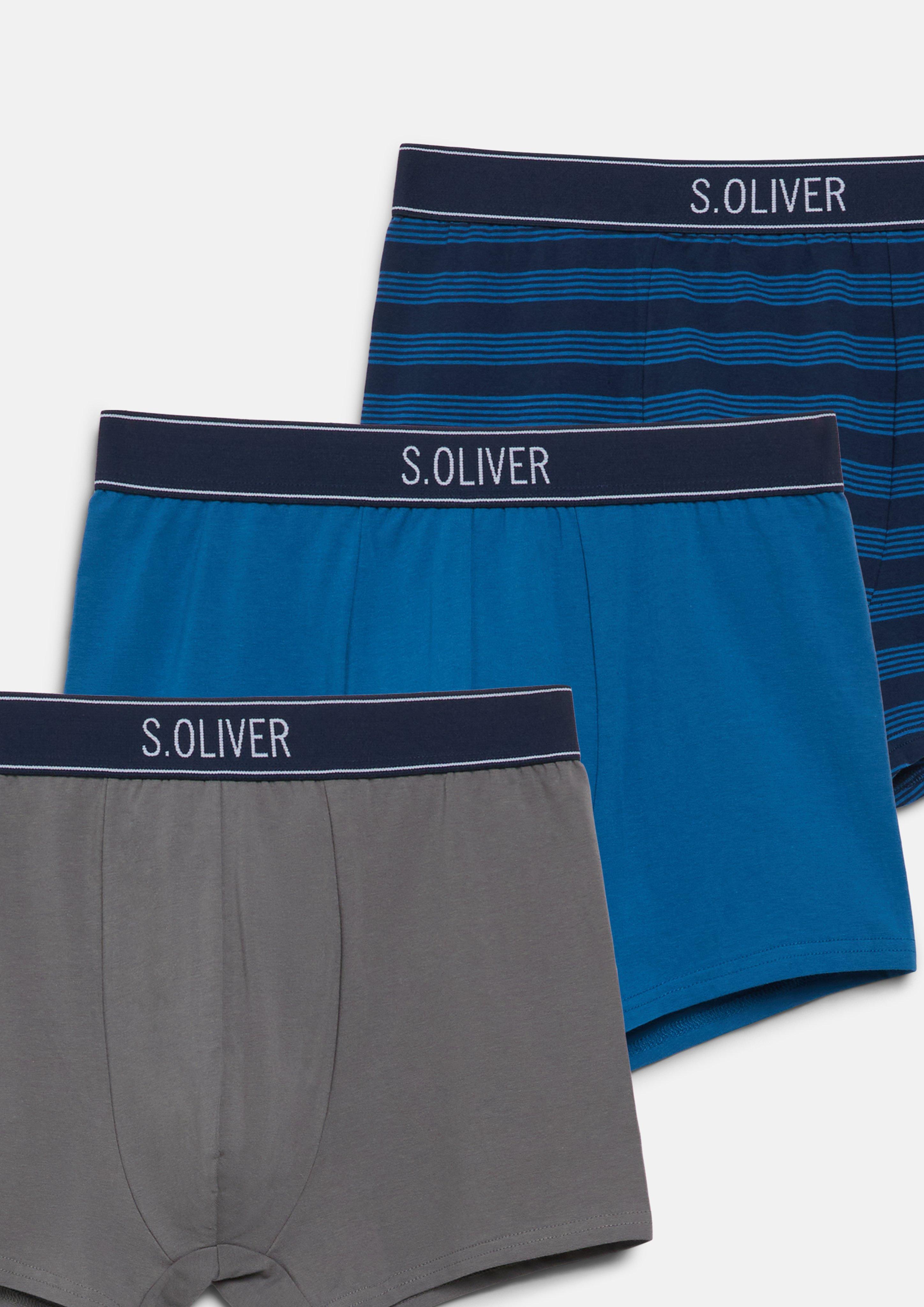 Hommes Lot de 3 boxers en coton en bleu de s.Oliver