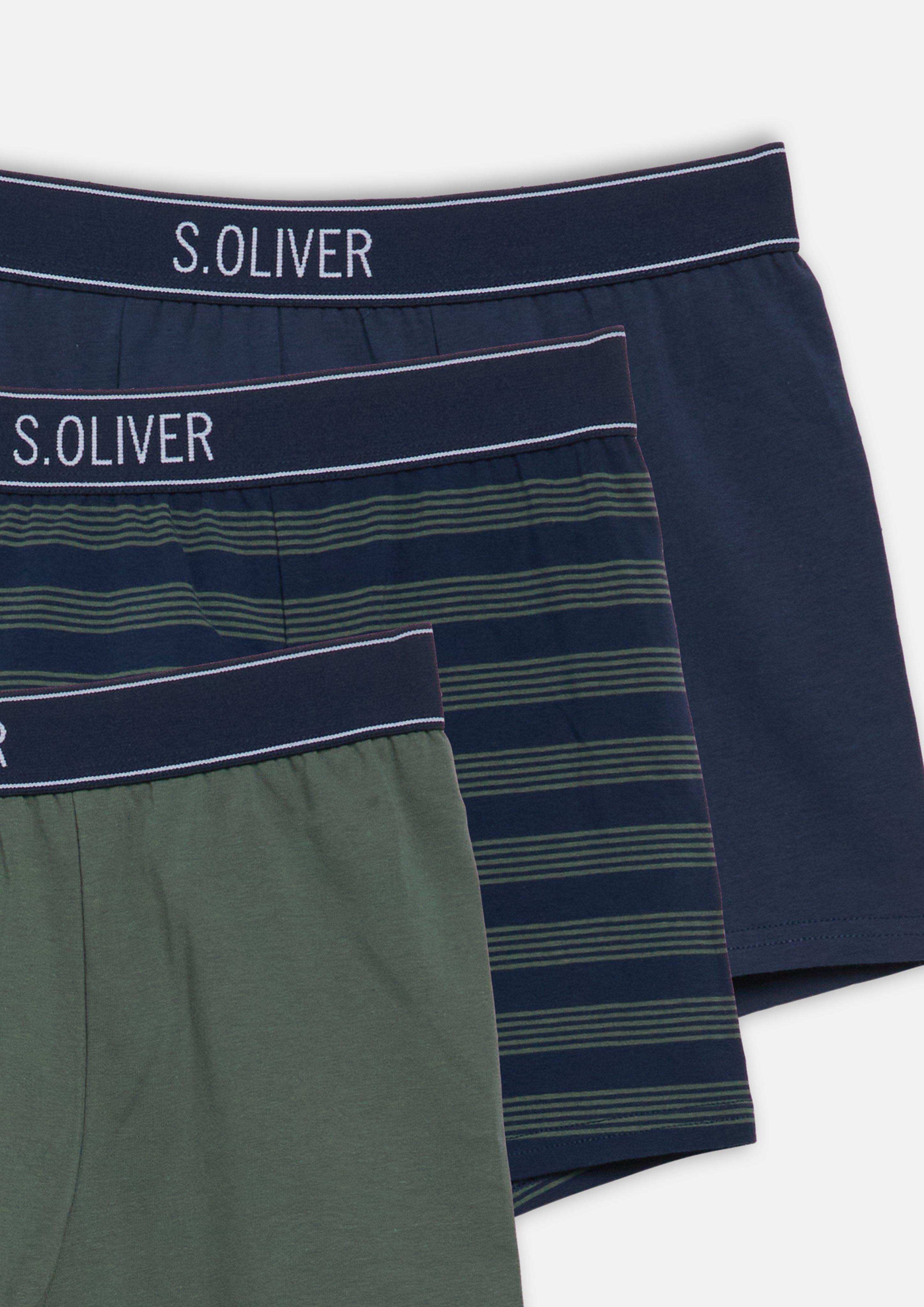 Hommes Lot de 3 boxers en coton en olive de s.Oliver
