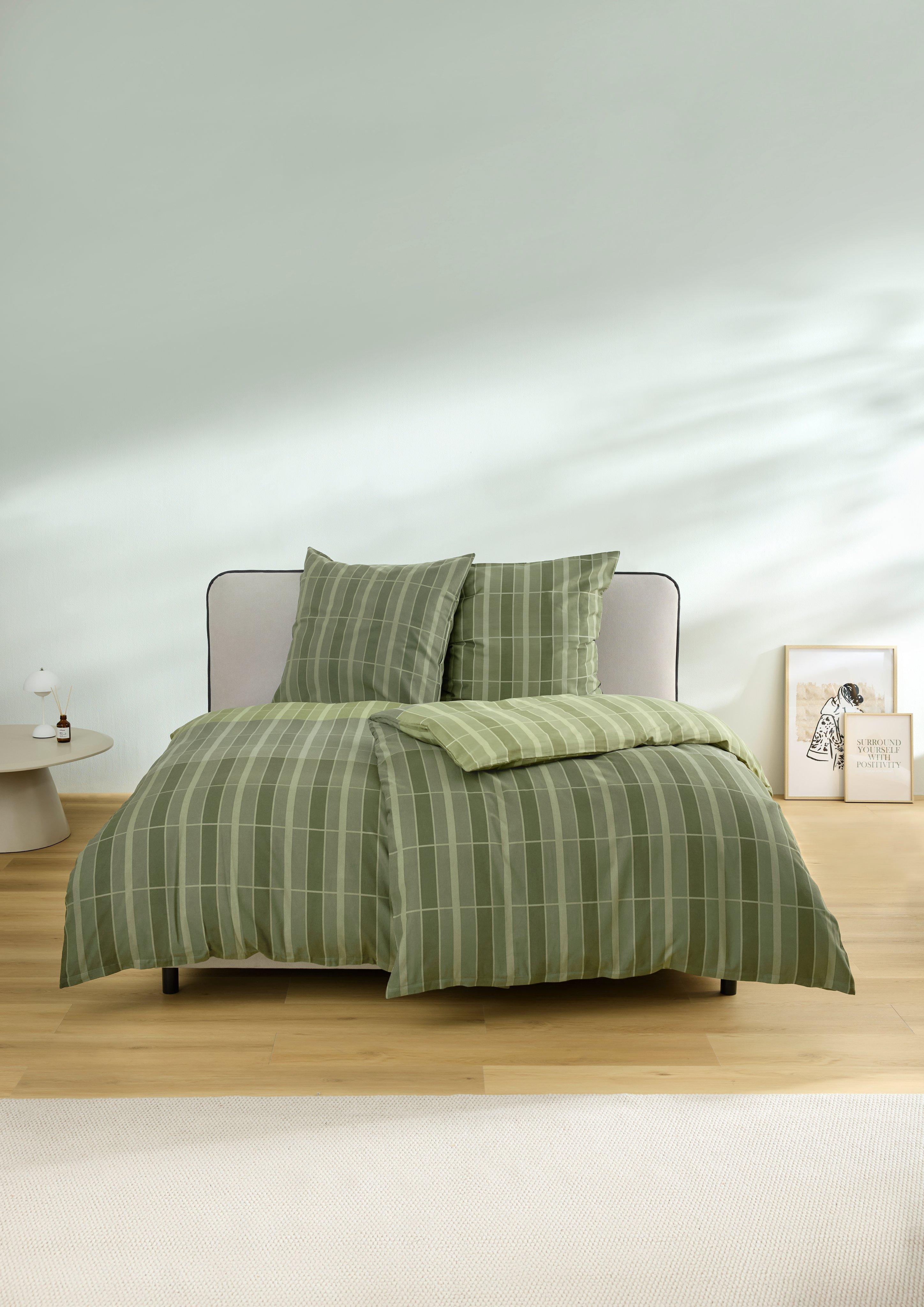 Dames Katoenen beddengoedset in groen van s.Oliver