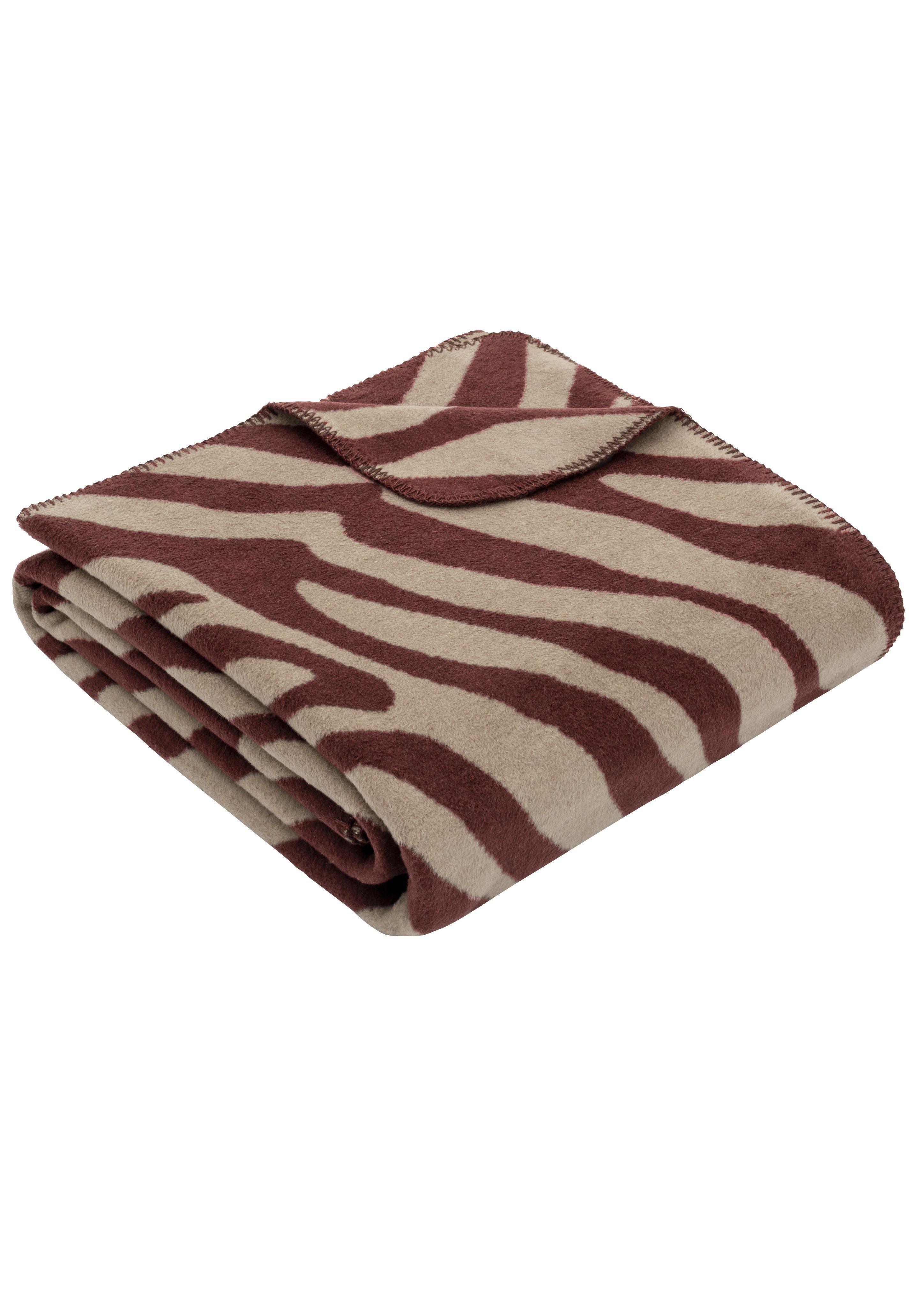 Dames Jacquarddeken met moderne print in beige van s.Oliver