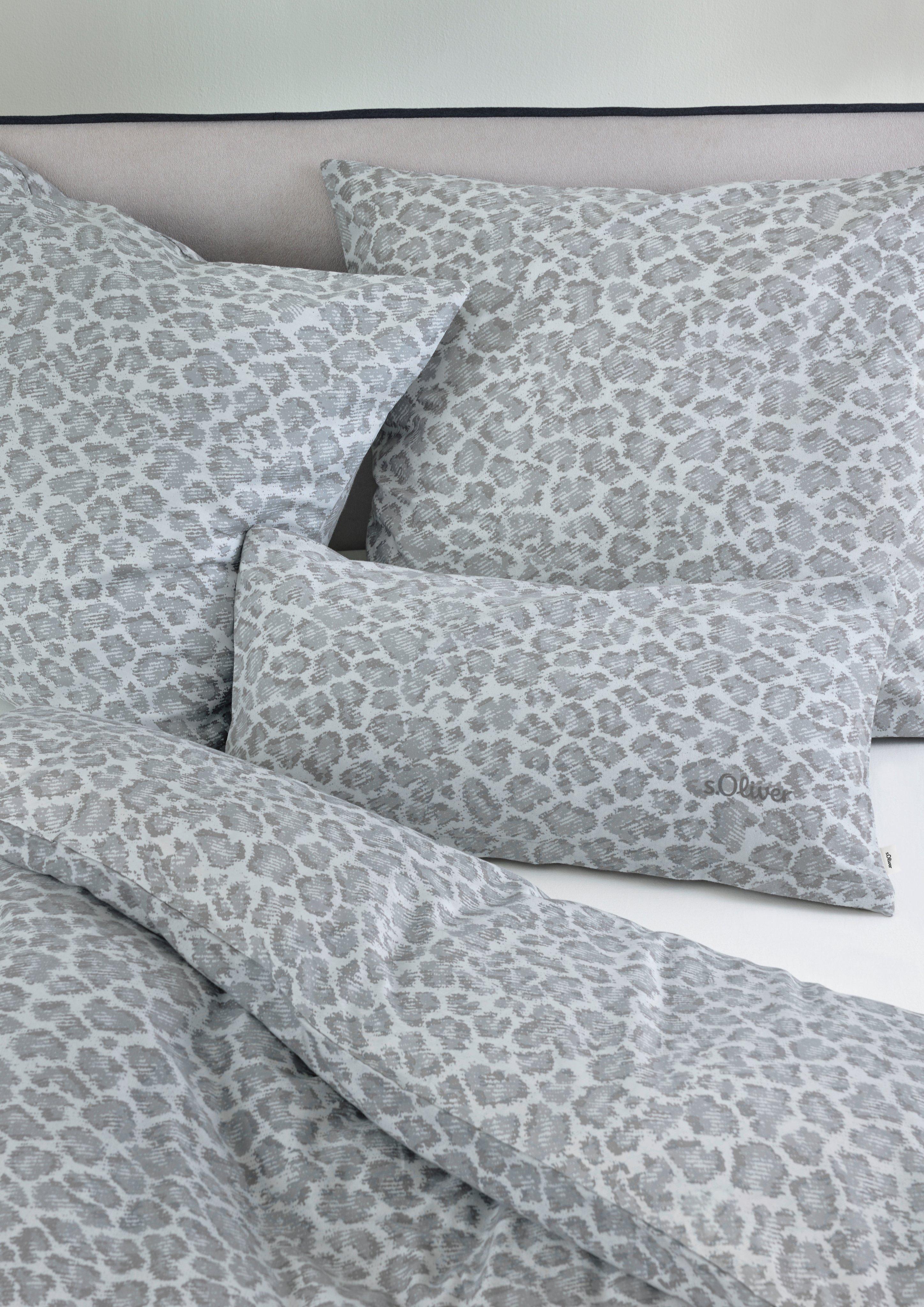 Dames Beddengoedset met dierenprint in grijs van s.Oliver