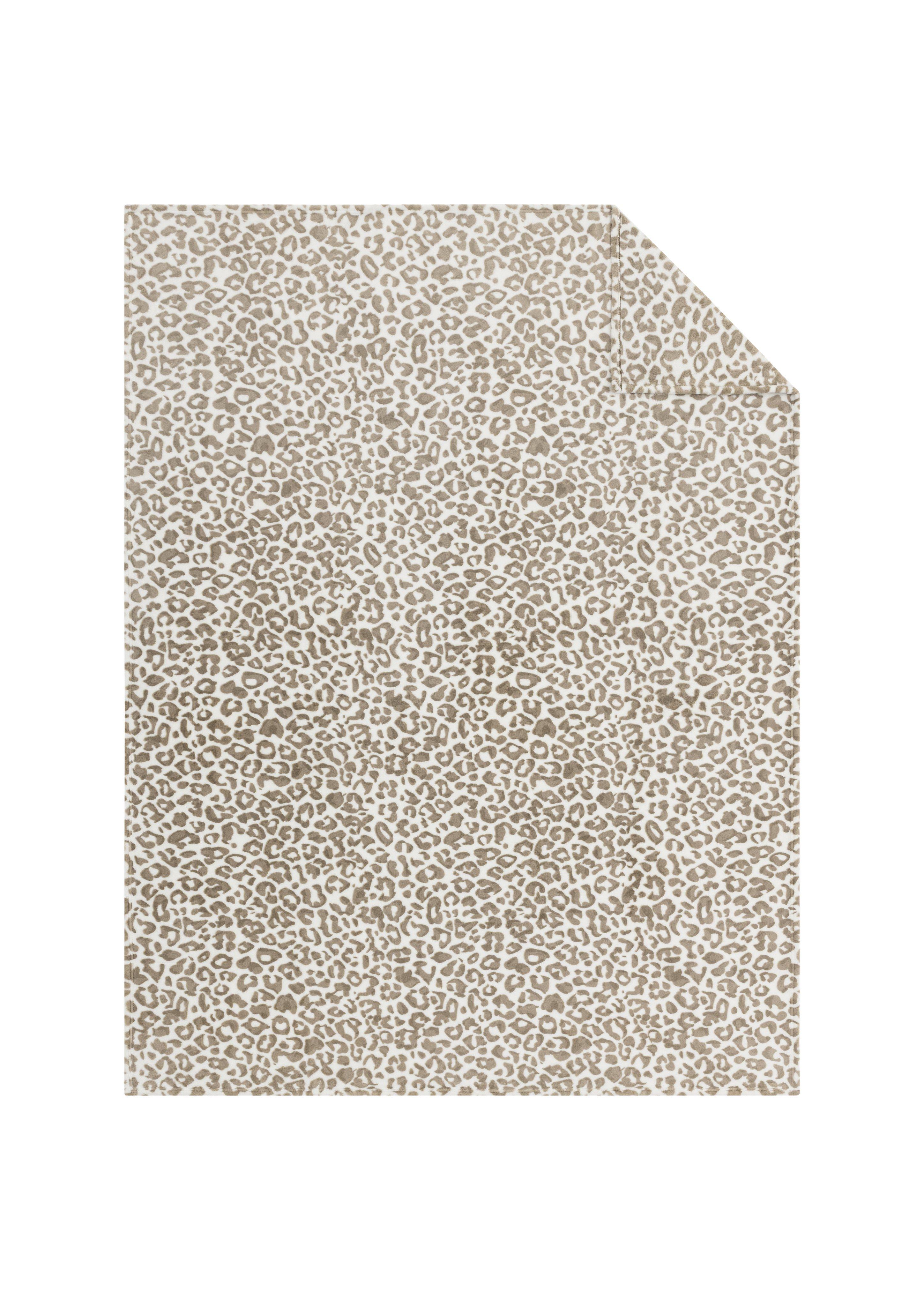 Dames Deken met all-over luipaardprint in beige van s.Oliver