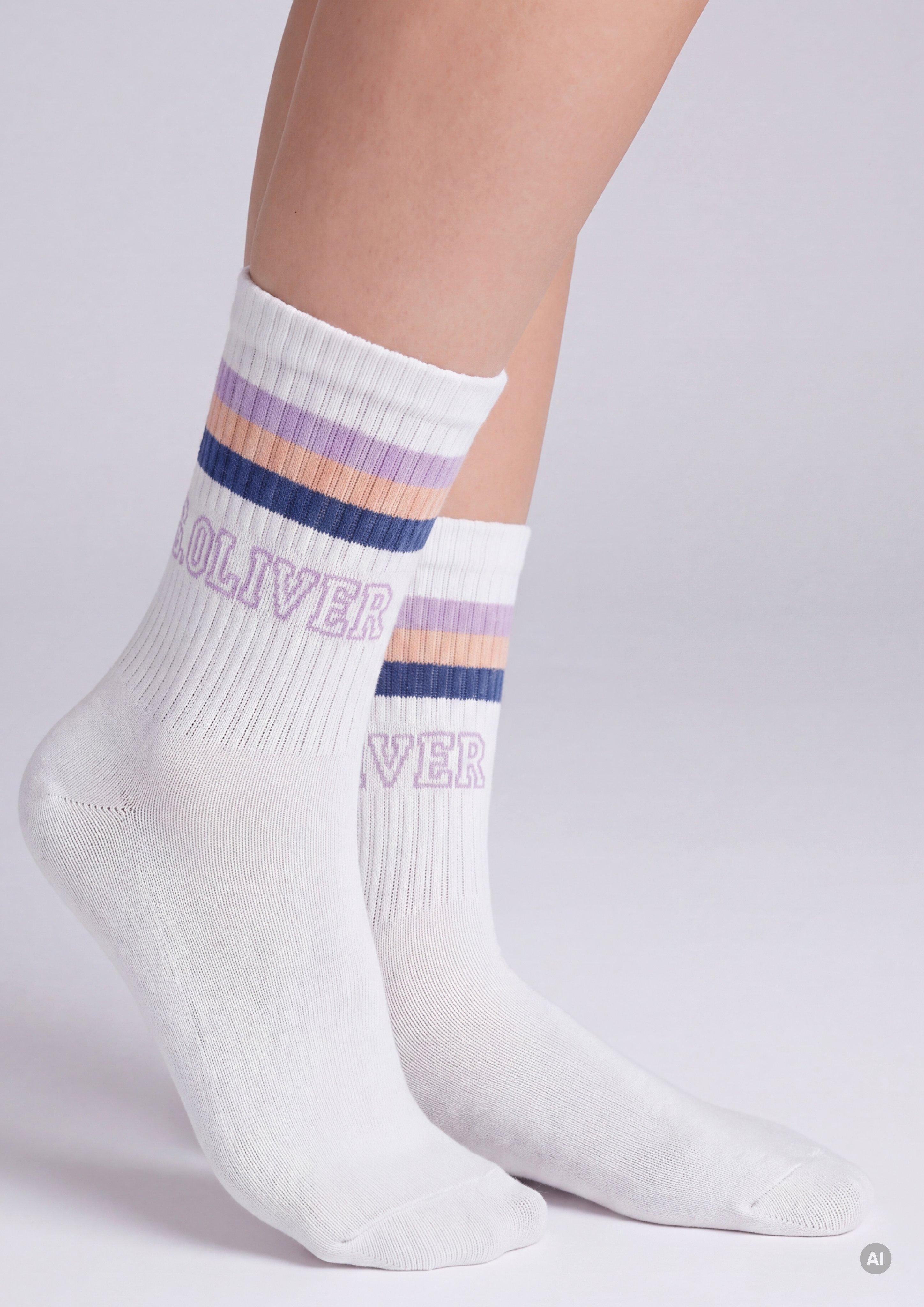 Damen s.Oliver x Heidi Klum: Sportive Tennis-Socken in weiß von s.Oliver