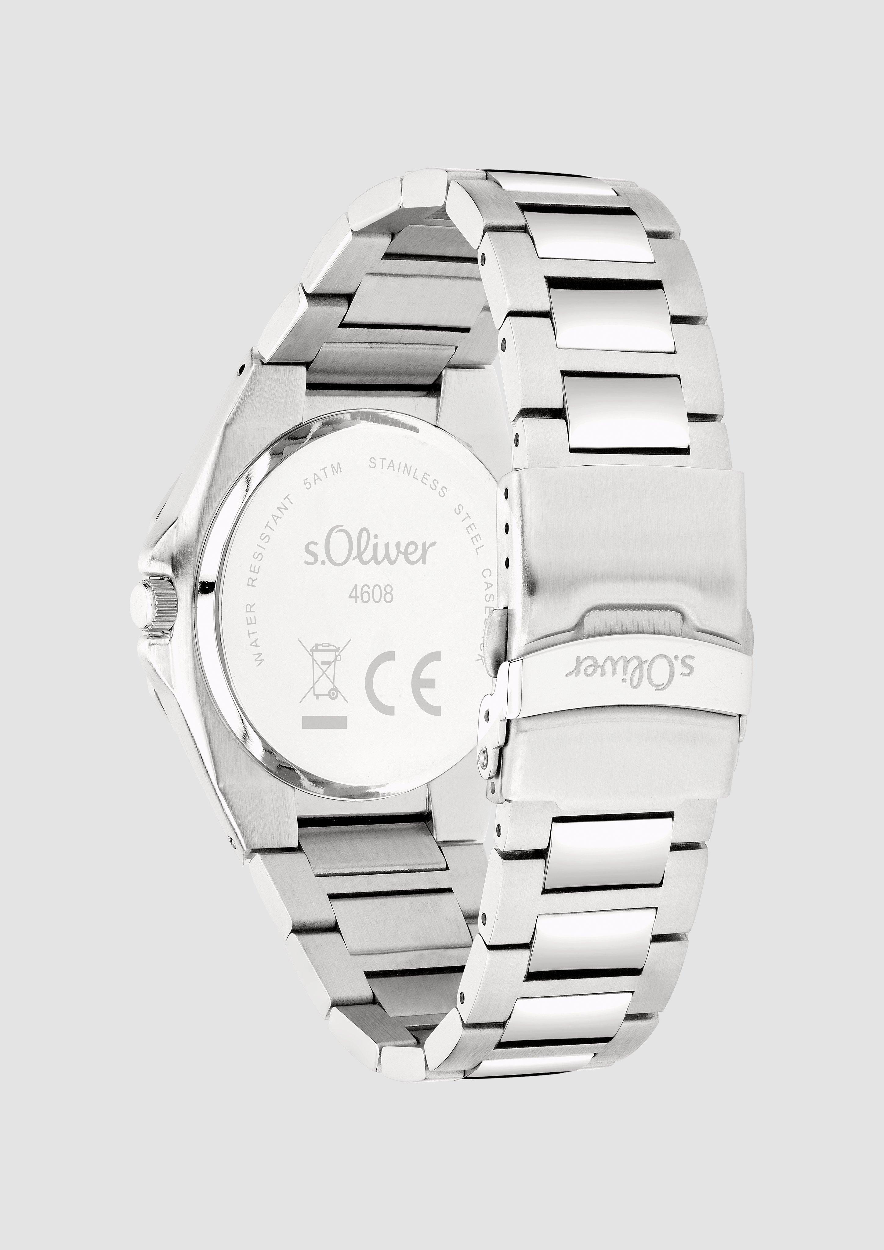 Herren Uhr mit integrierter Datumsanzeige in silber von s.Oliver