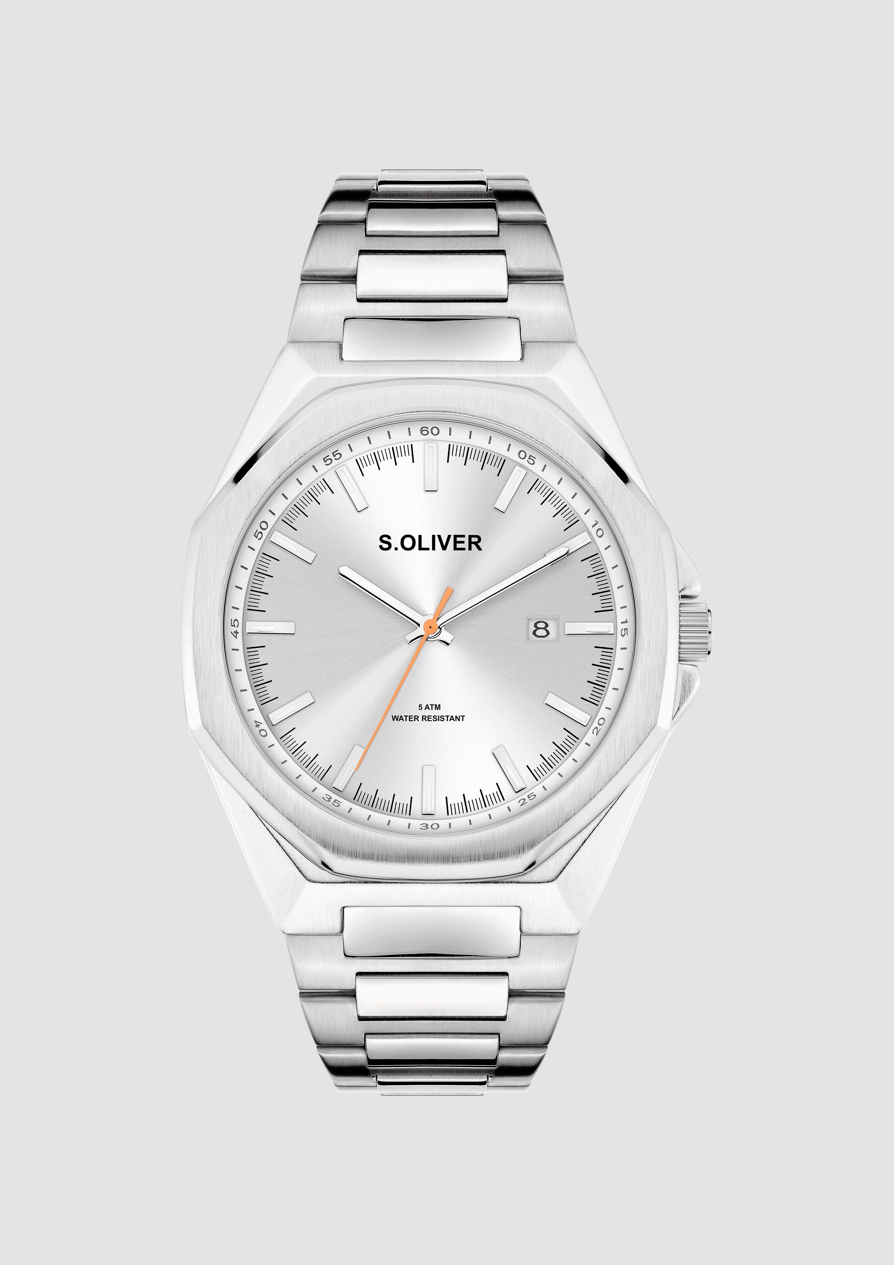 Herren Uhr mit integrierter Datumsanzeige in silber von s.Oliver