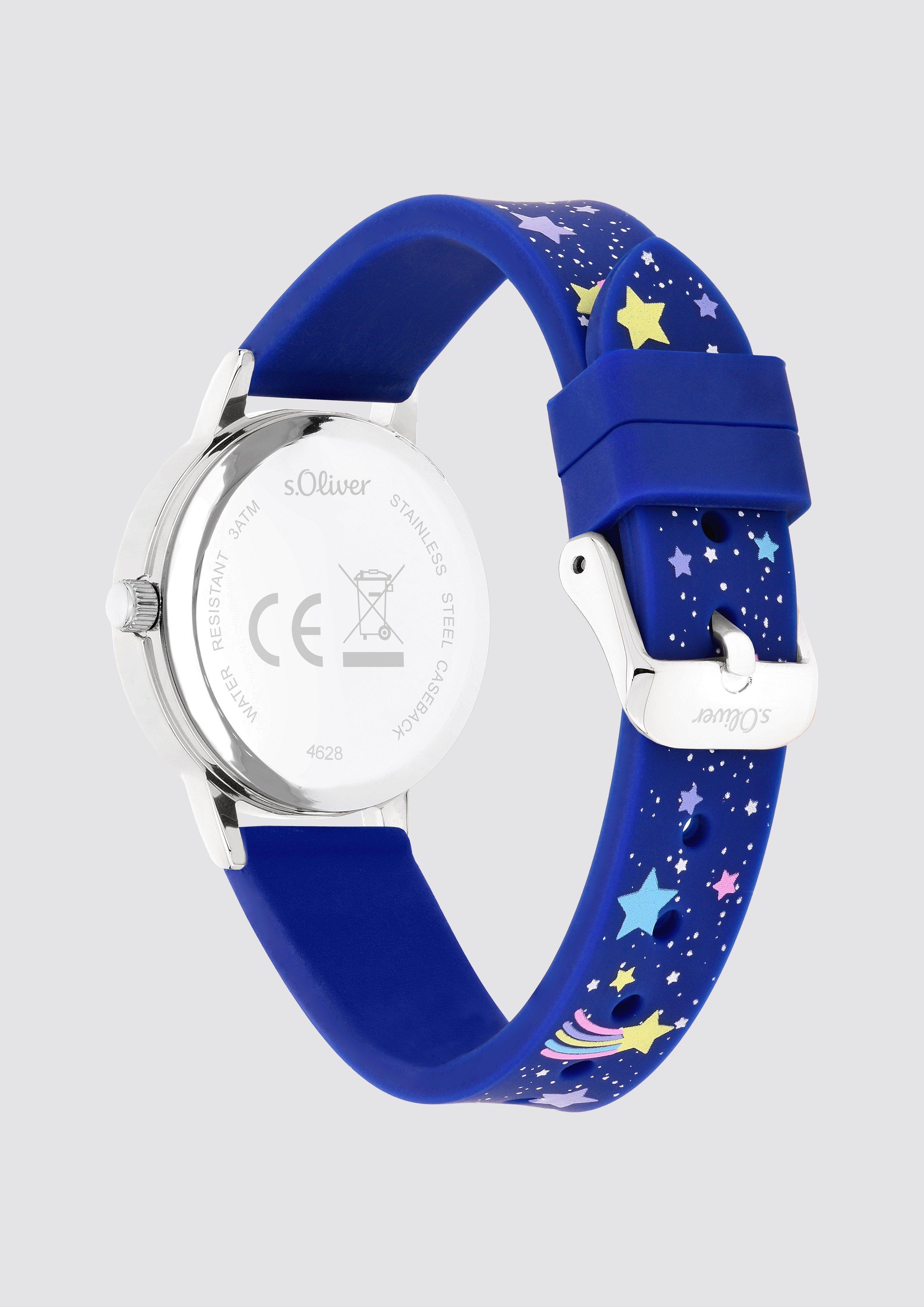 Kinder Uhr mit Sternschnuppen-Motiv in blau von s.Oliver