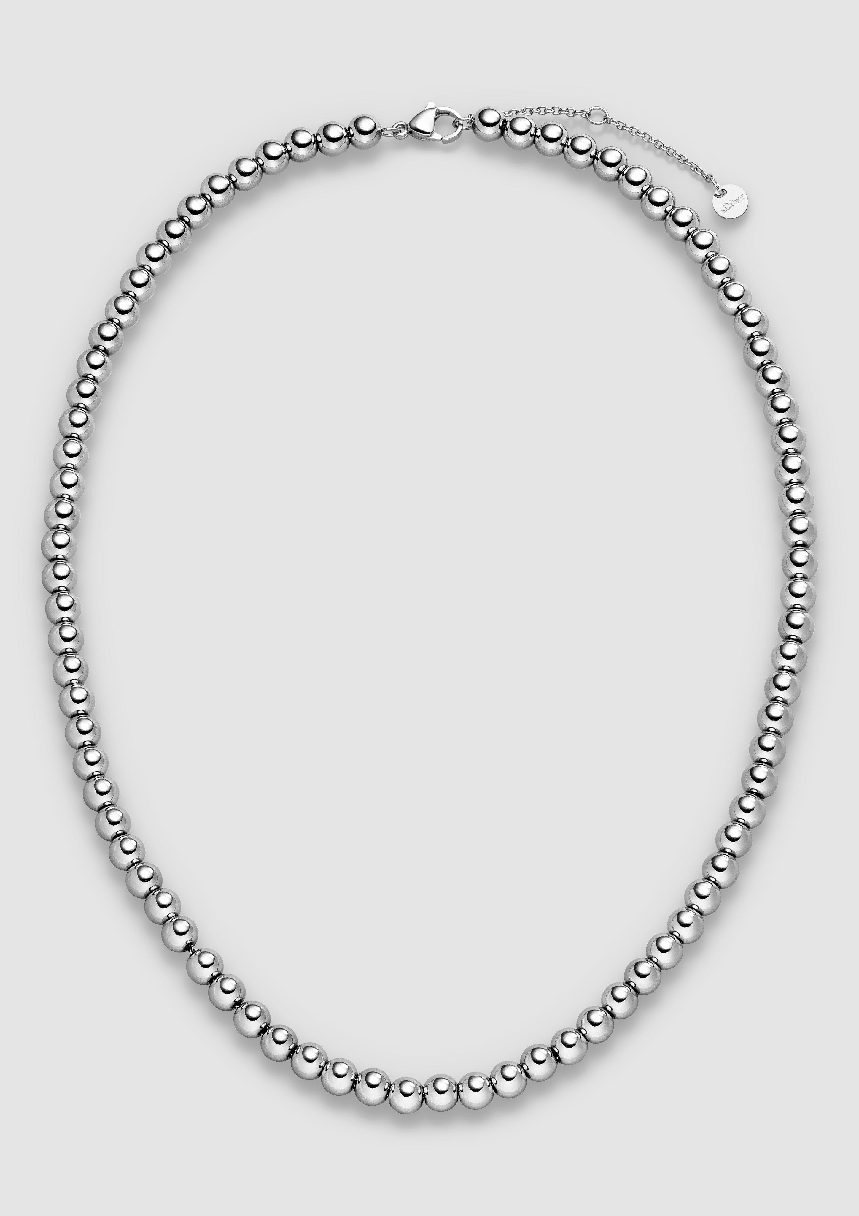 Damen Edelstahlkette mit Kugel-Elementen in silber von s.Oliver