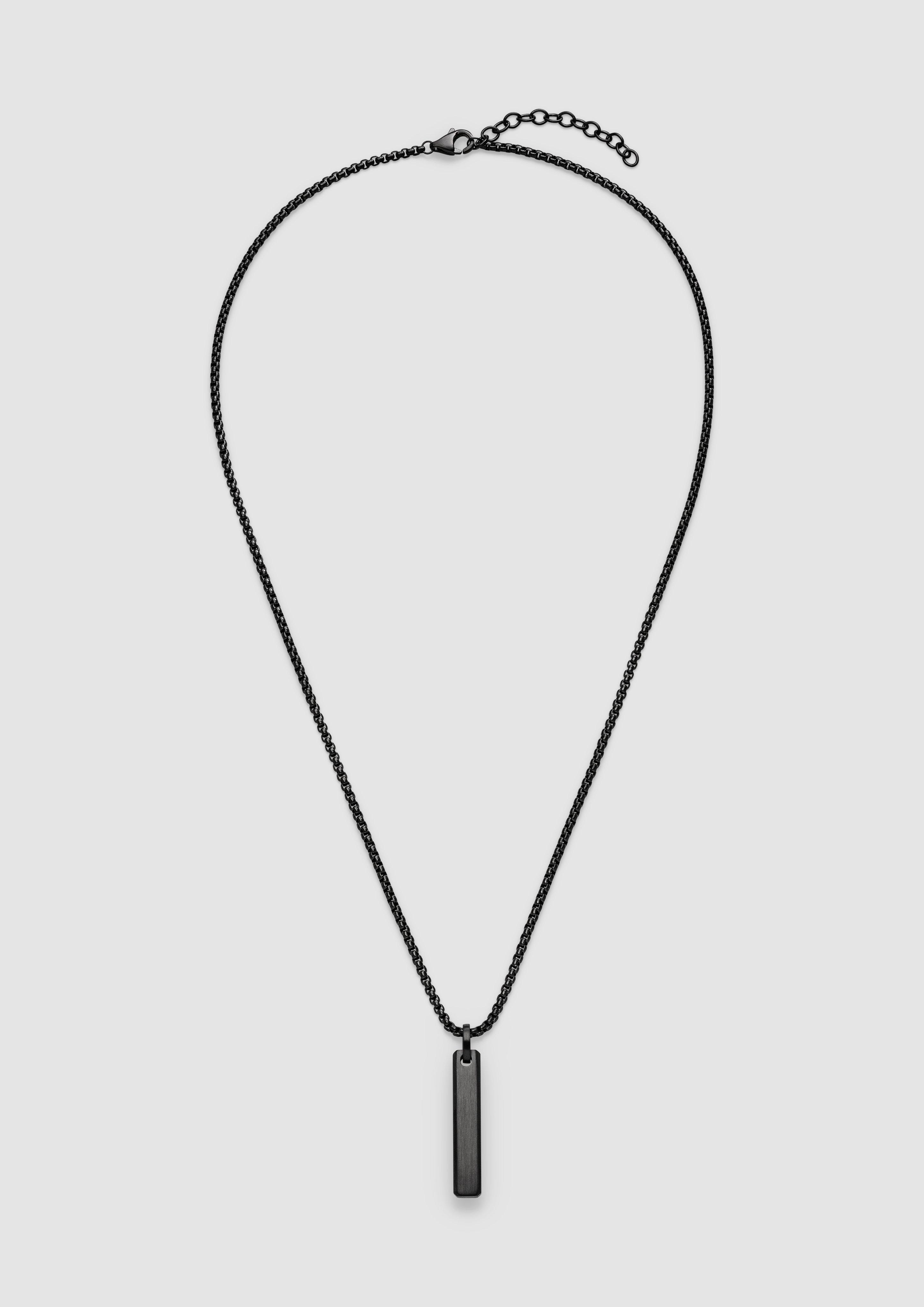 Herren Venezianerkette mit Anhänger in schwarz von s.Oliver