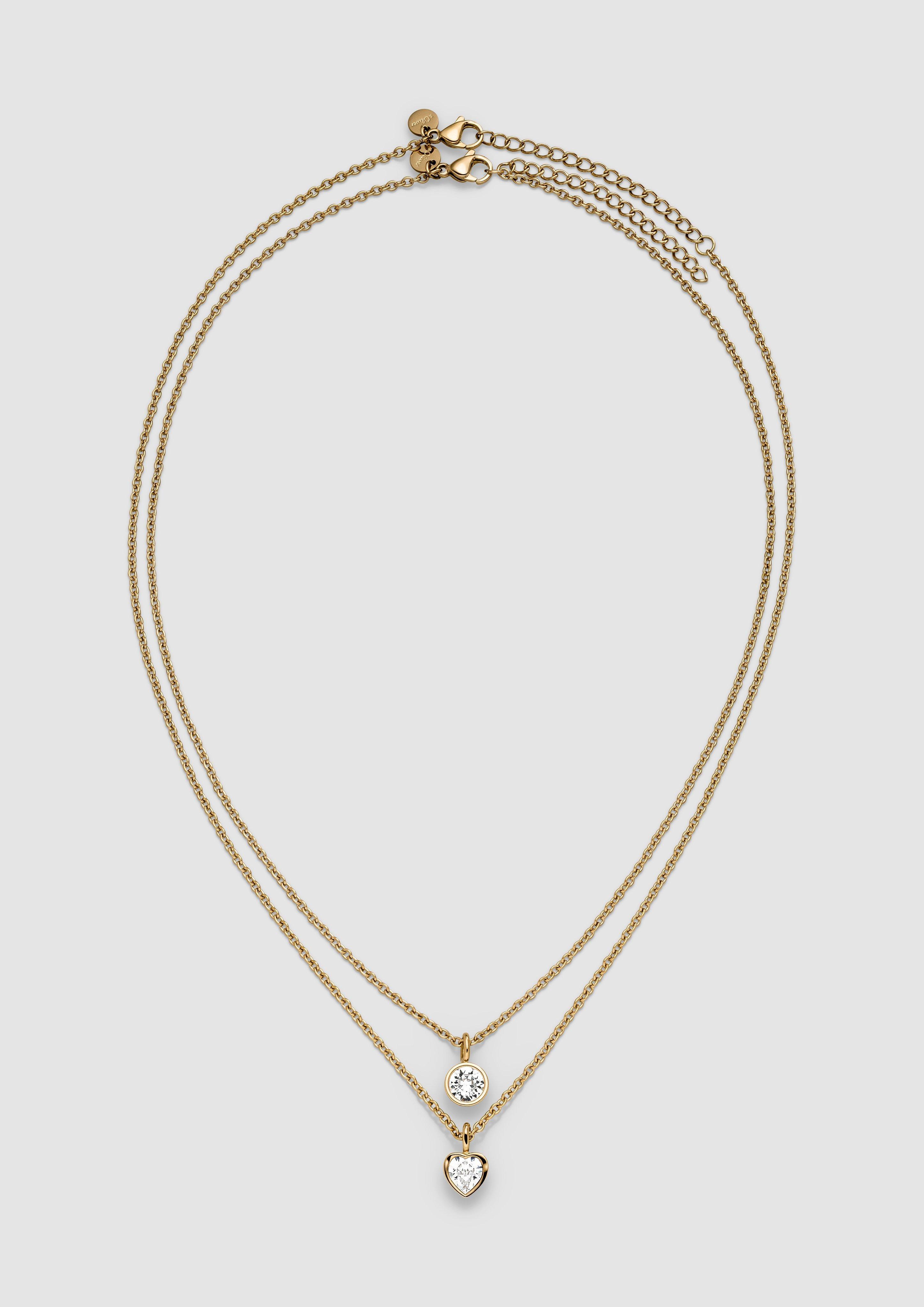 Damen Edelstahlkette mit filigranem Anhänger in gold von s.Oliver