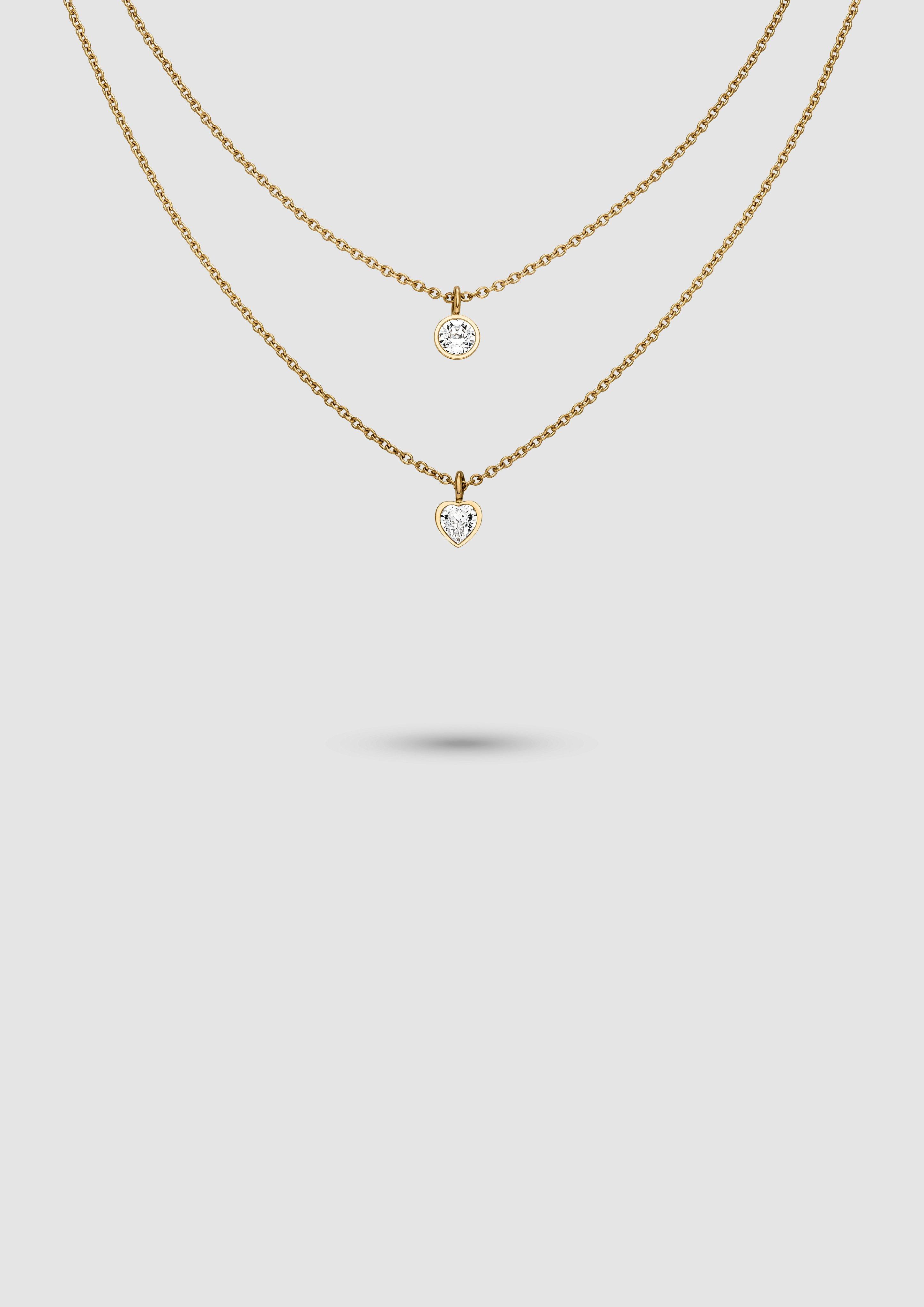 Damen Edelstahlkette mit filigranem Anhänger in gold von s.Oliver