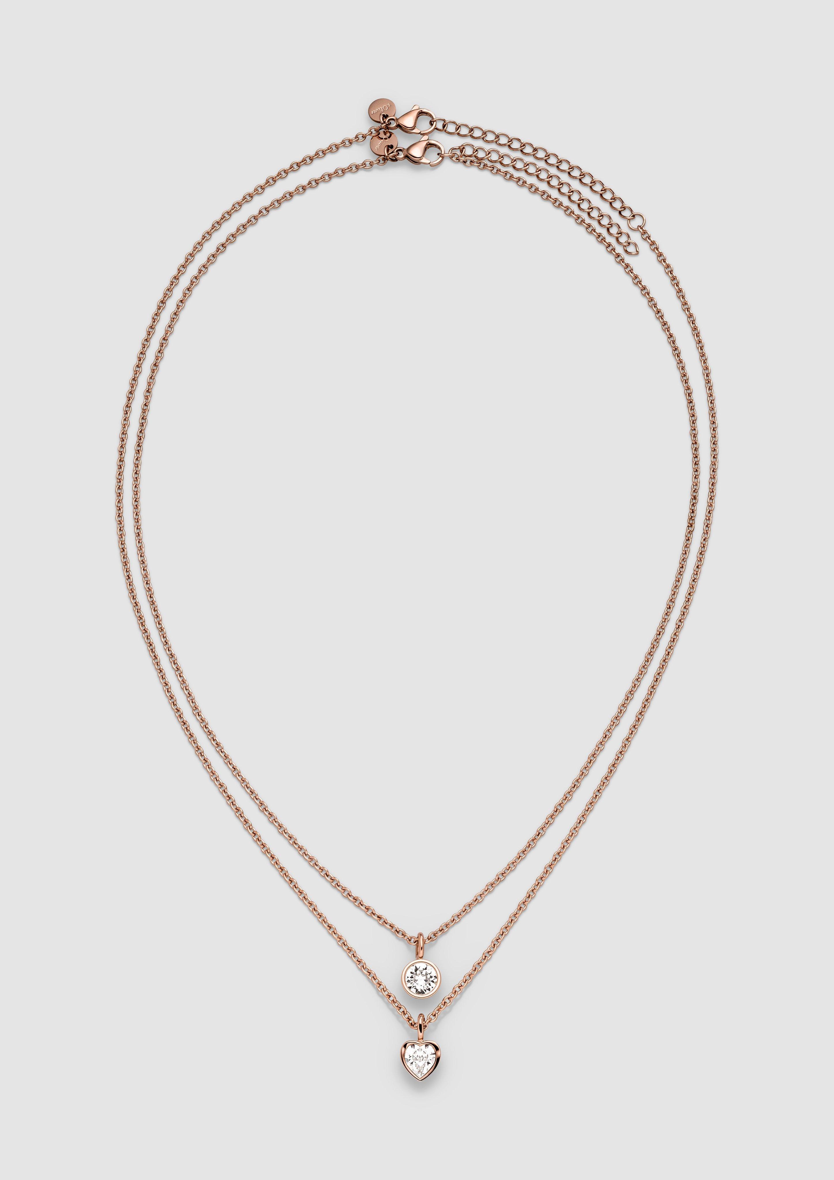 Damen Edelstahlkette mit filigranem Anhänger in rosé von s.Oliver