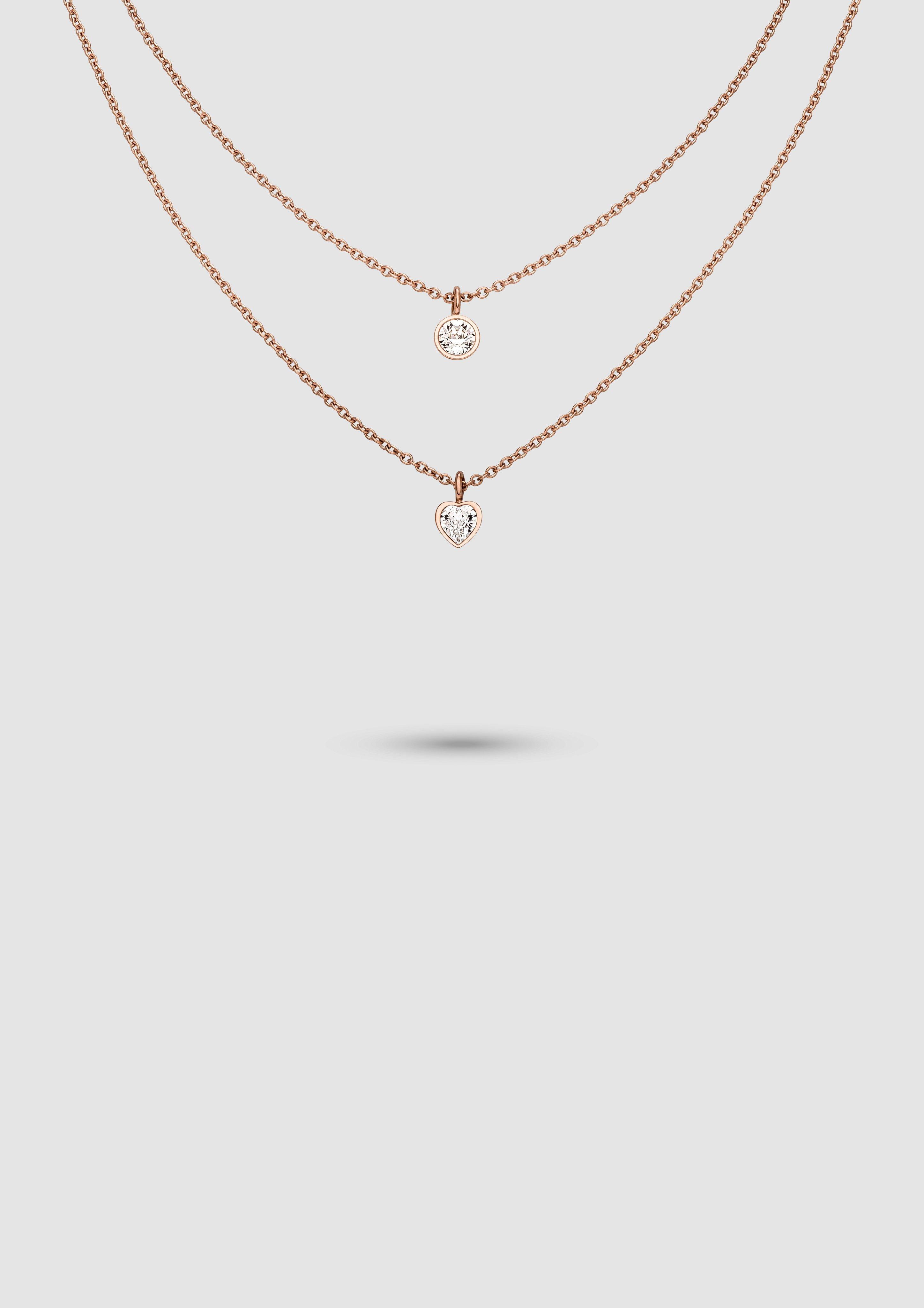 Damen Edelstahlkette mit filigranem Anhänger in rosé von s.Oliver