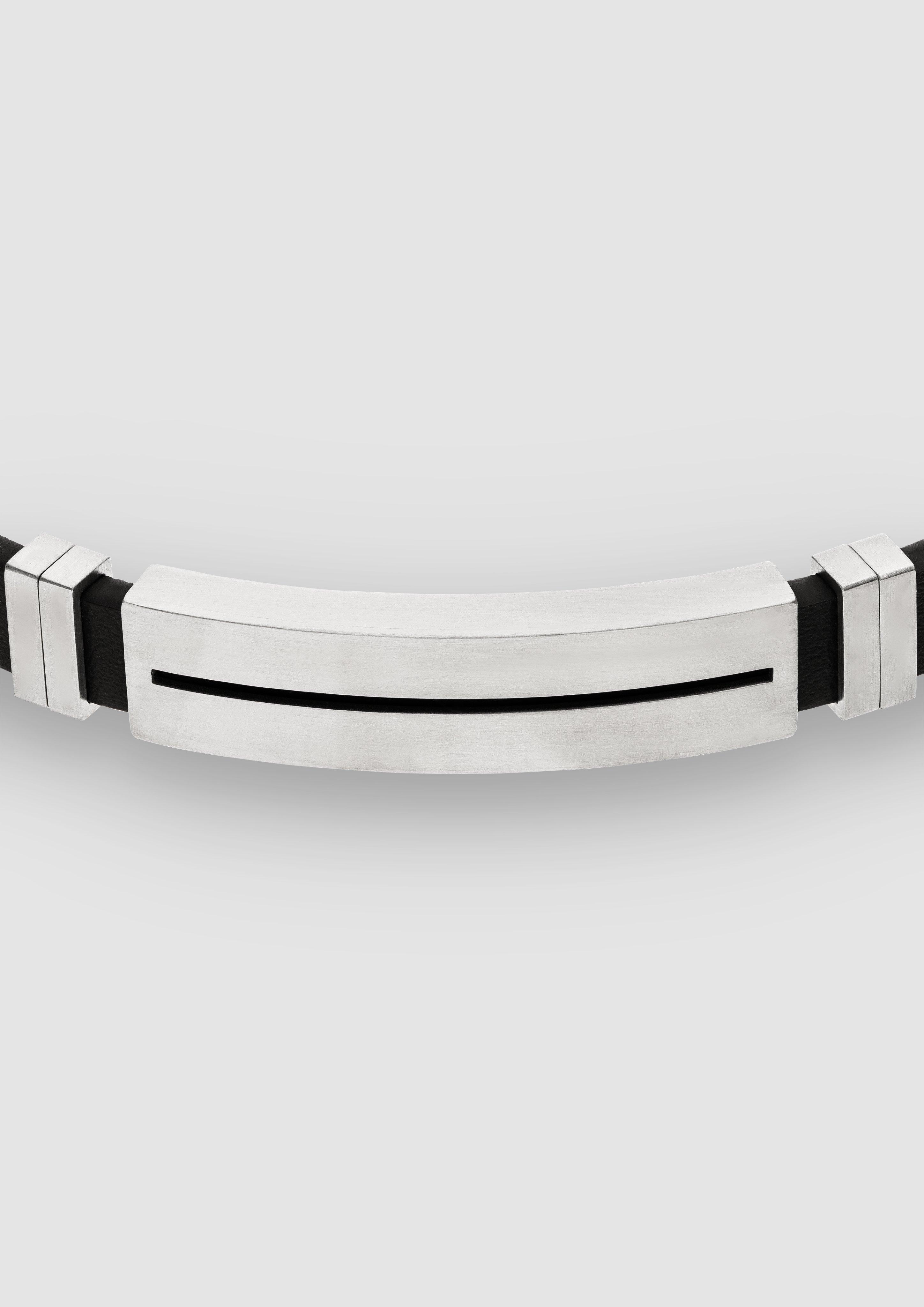 Herren Rusikales Lederarmband in schwarz von s.Oliver