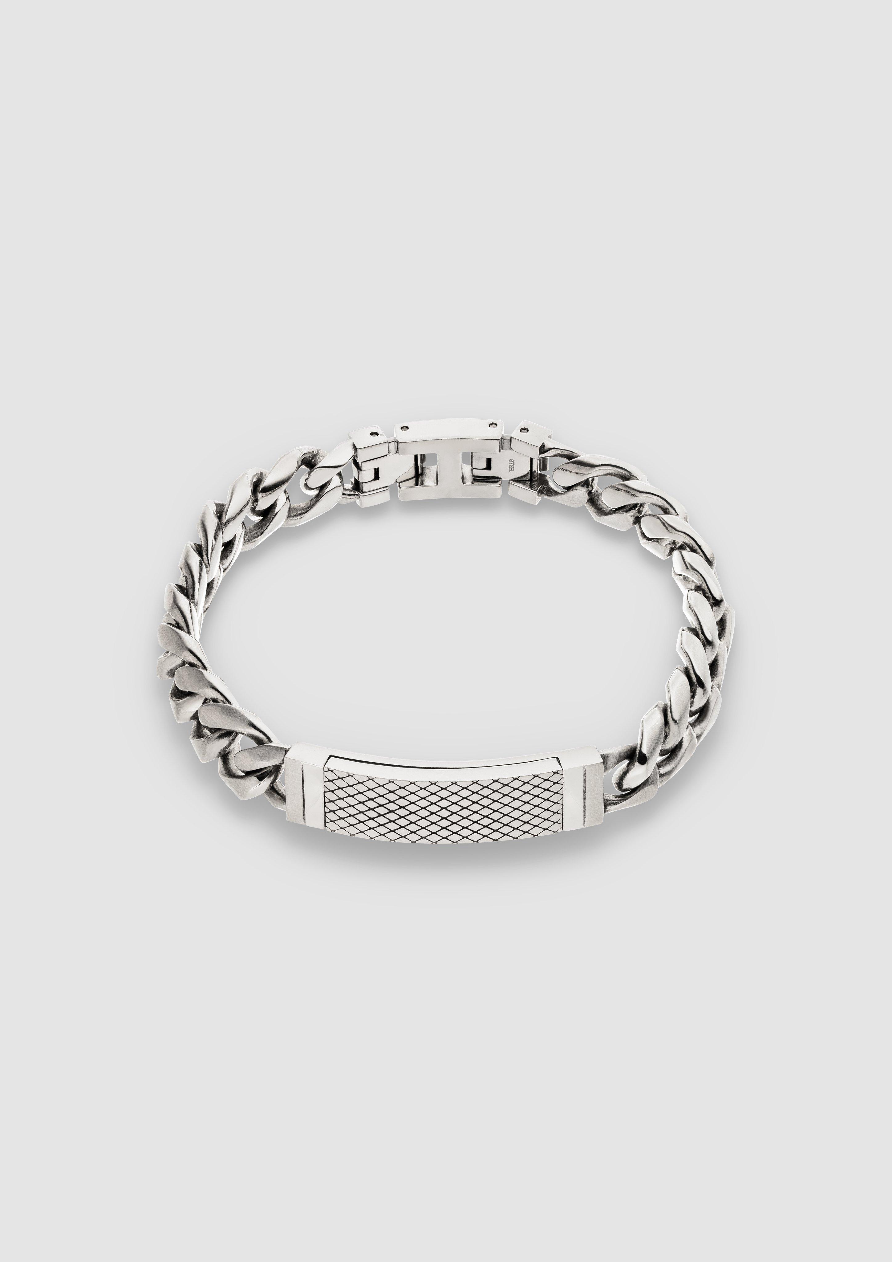 Herren Armband mit Gliederkette aus Edelstahl in silber von s.Oliver