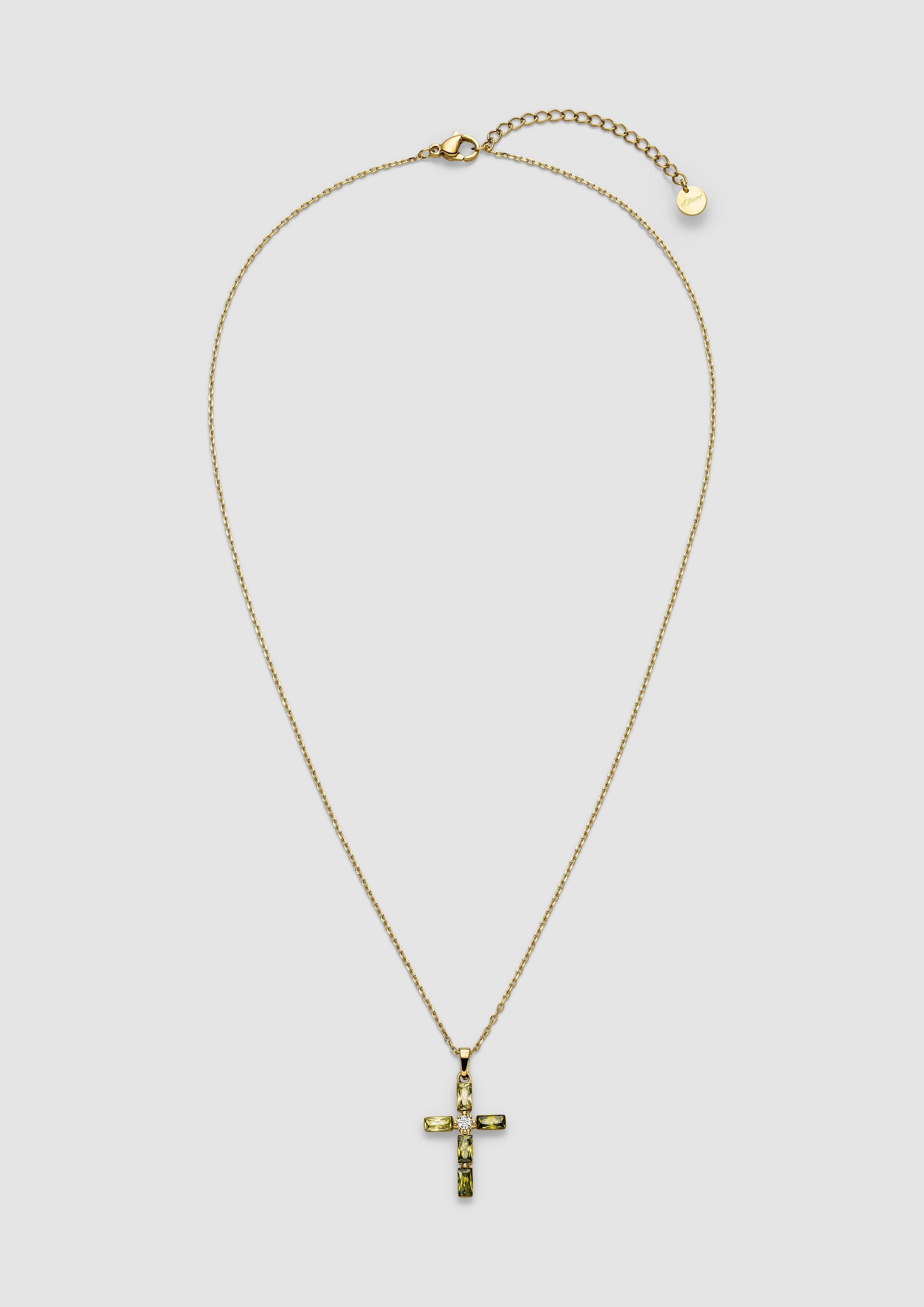 Damen Edelstahlkette mit Kreuz-Anhänger in gold von s.Oliver