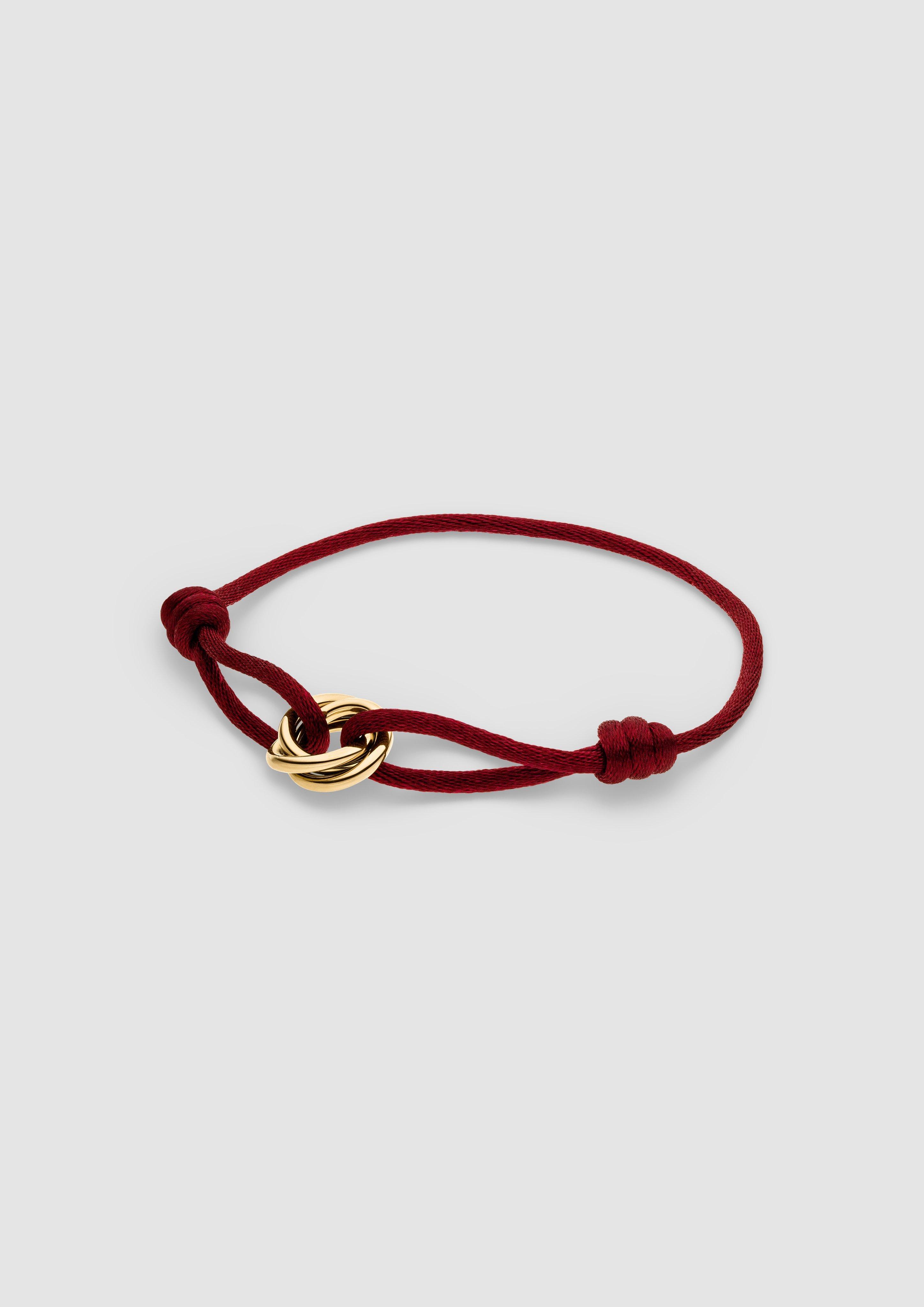 Damen Armband mit Textilband und Edelstahl-Details in rosé von s.Oliver