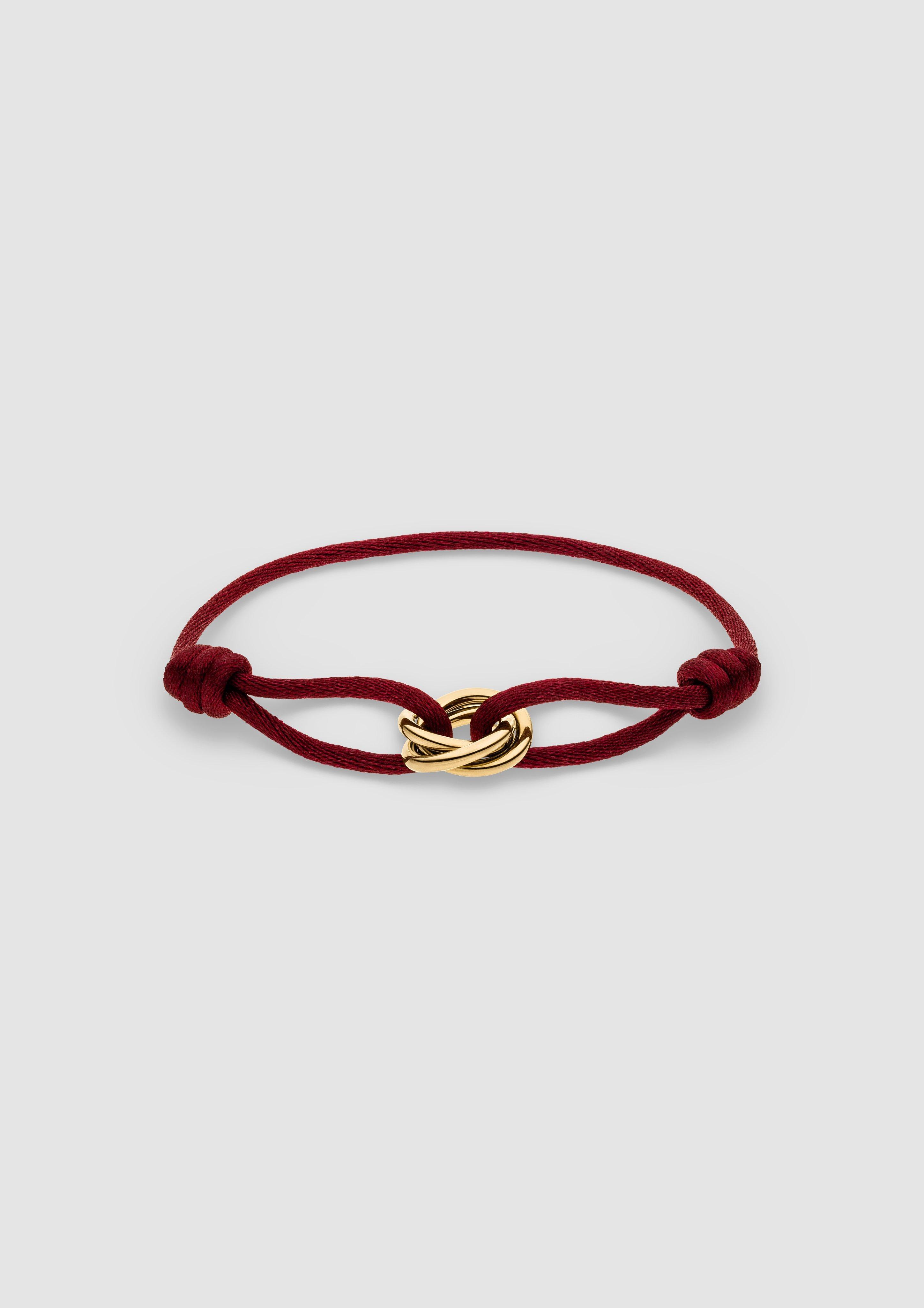 Armband mit Textilband und Edelstahl-Details in Farbe roségold von s.Oliver