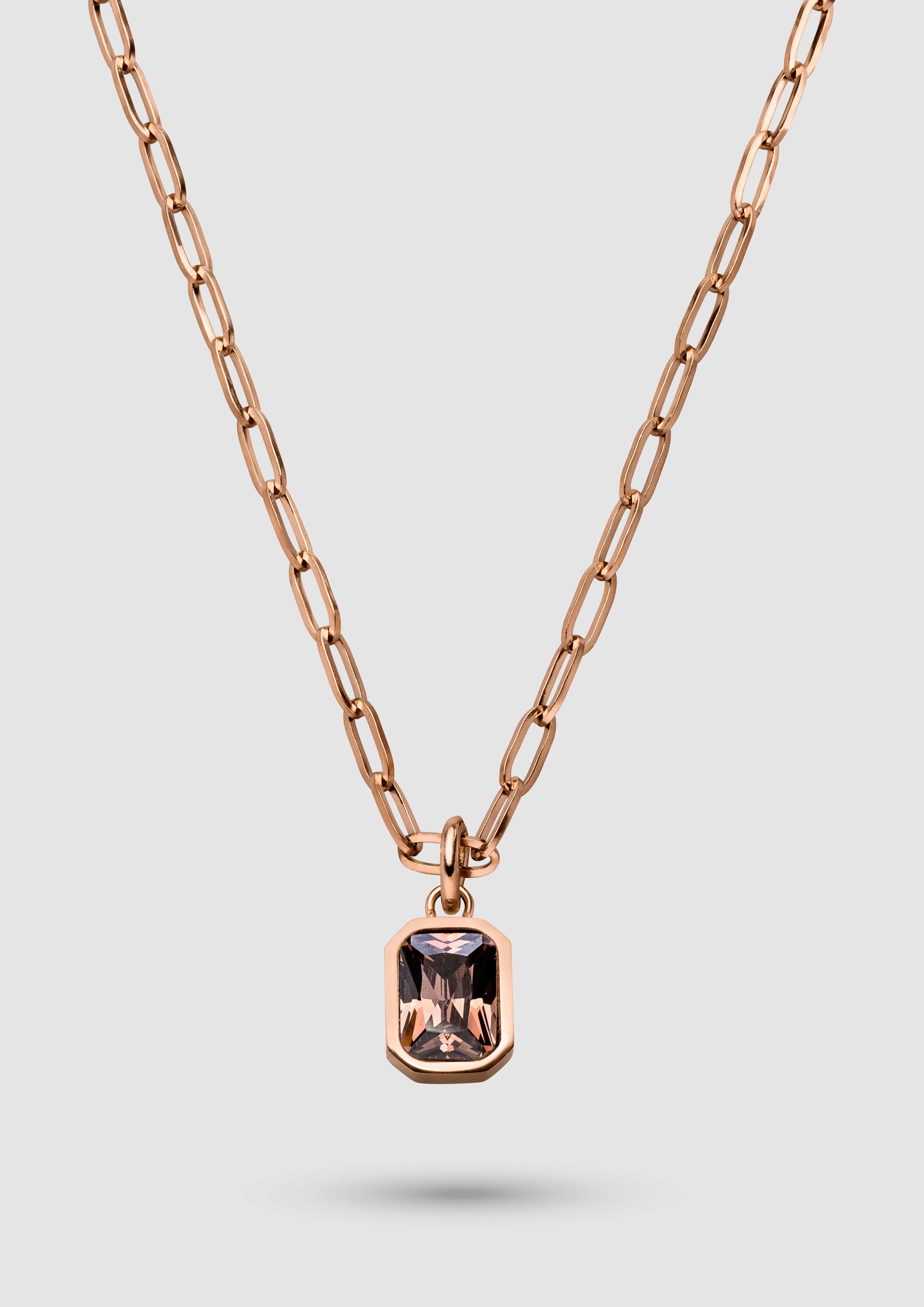 Edestalkette mit Steinanhänger in Farbe roségold von s.Oliver