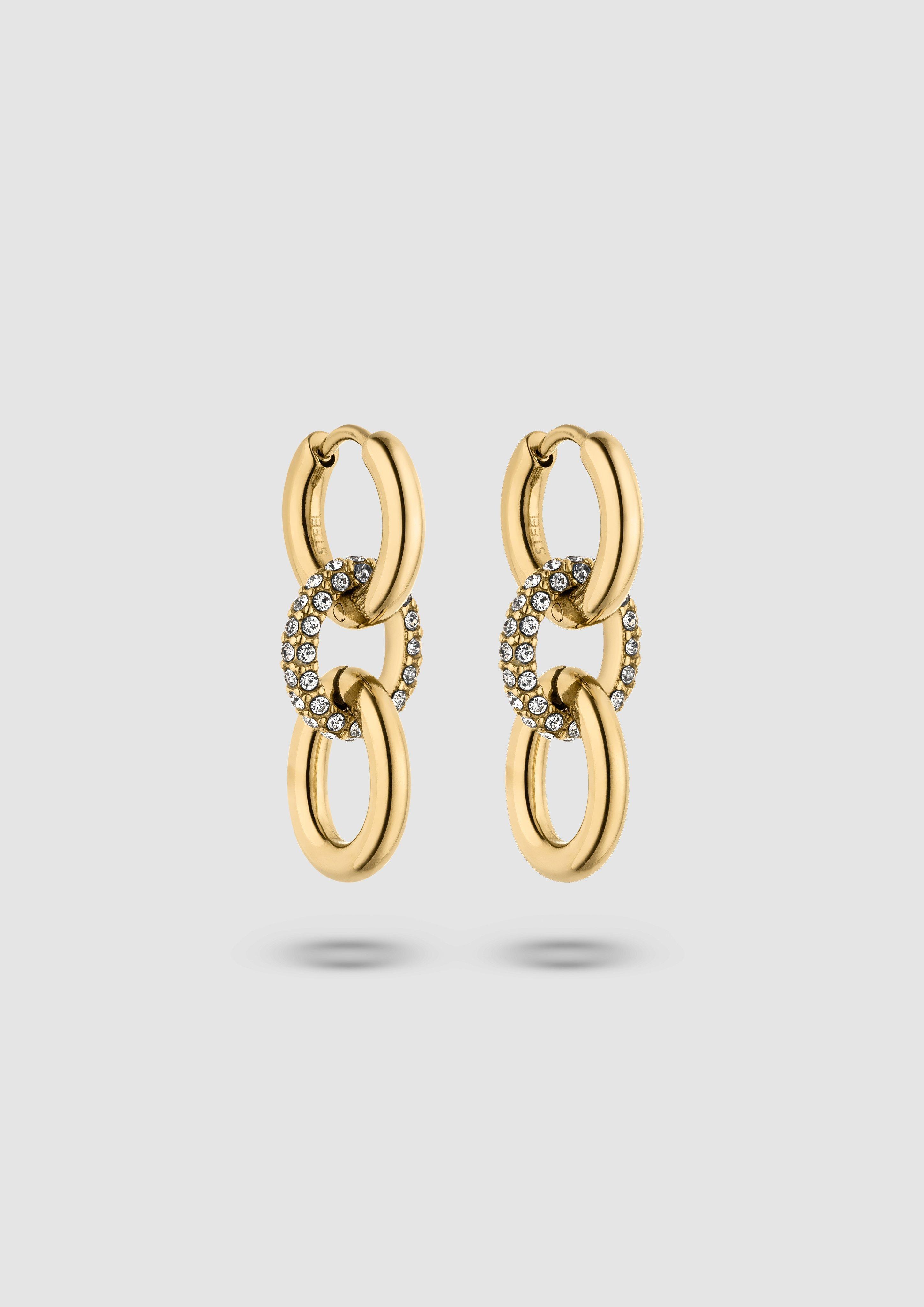 Damen Ohrringe mit funkelndem Steinbesatz in gold von s.Oliver