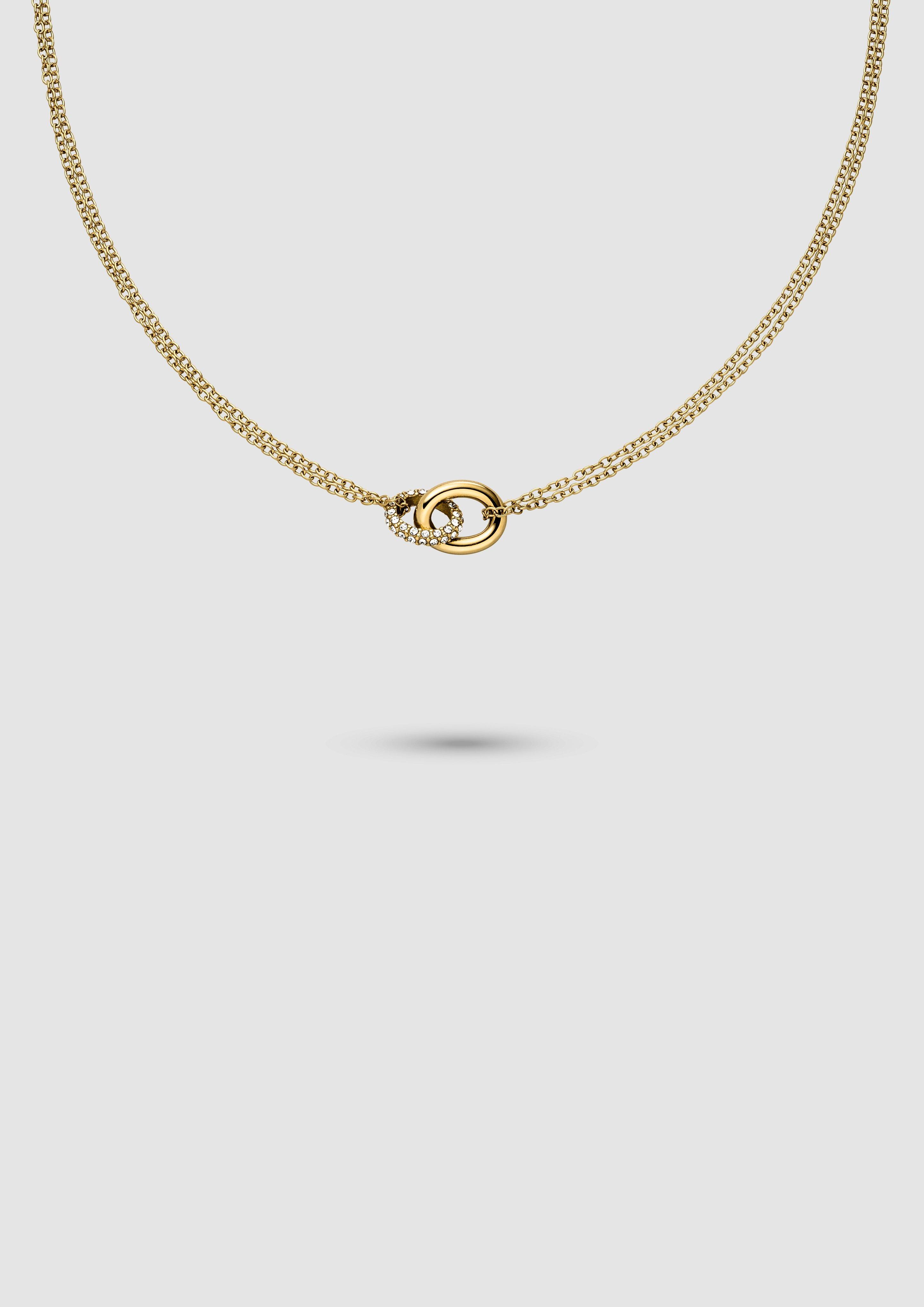 Doppelreihe Edelstahlkette in Farbe gold von s.Oliver