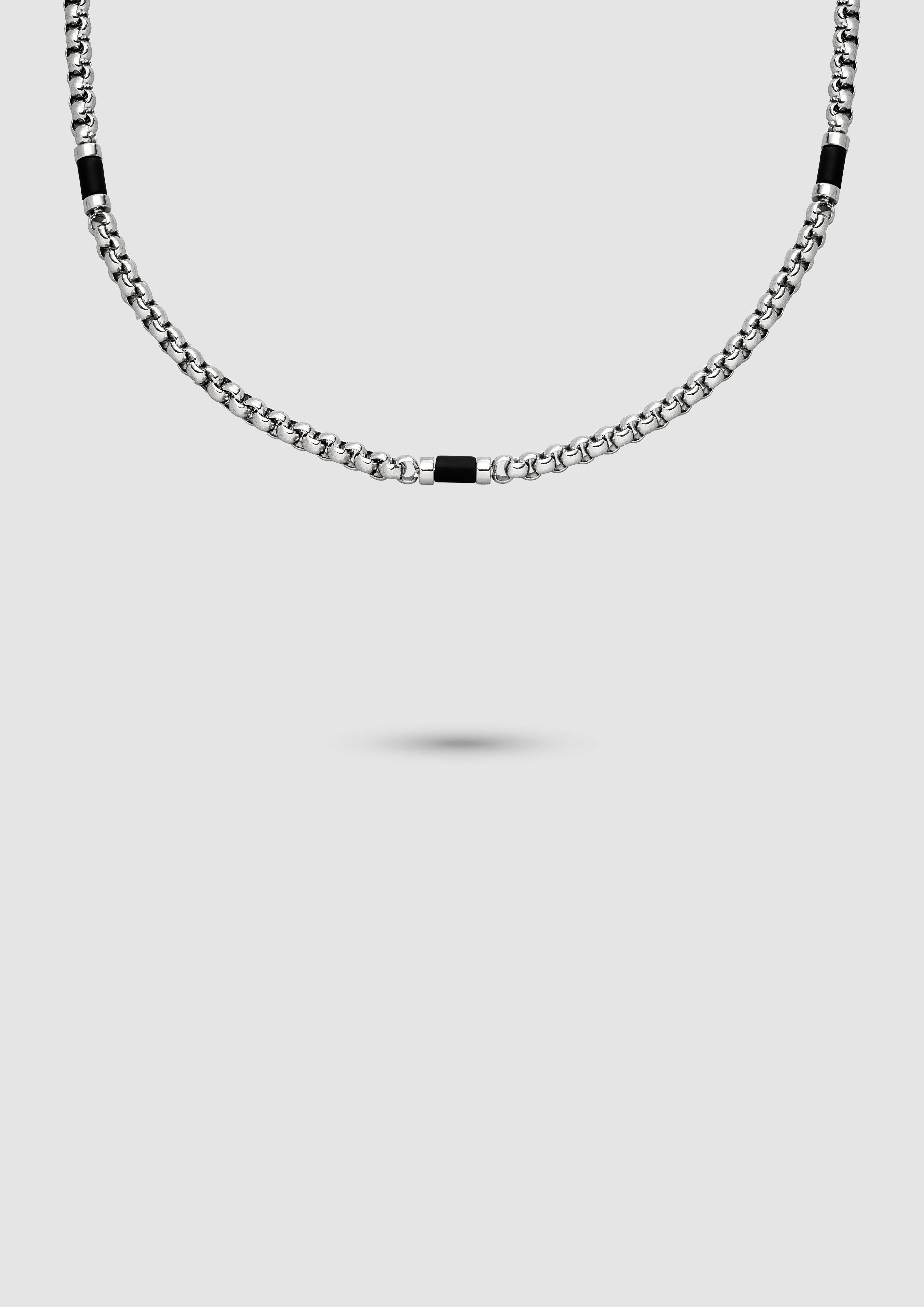 Herren Venezianerkette mit Schmucksteinen in schwarz von s.Oliver