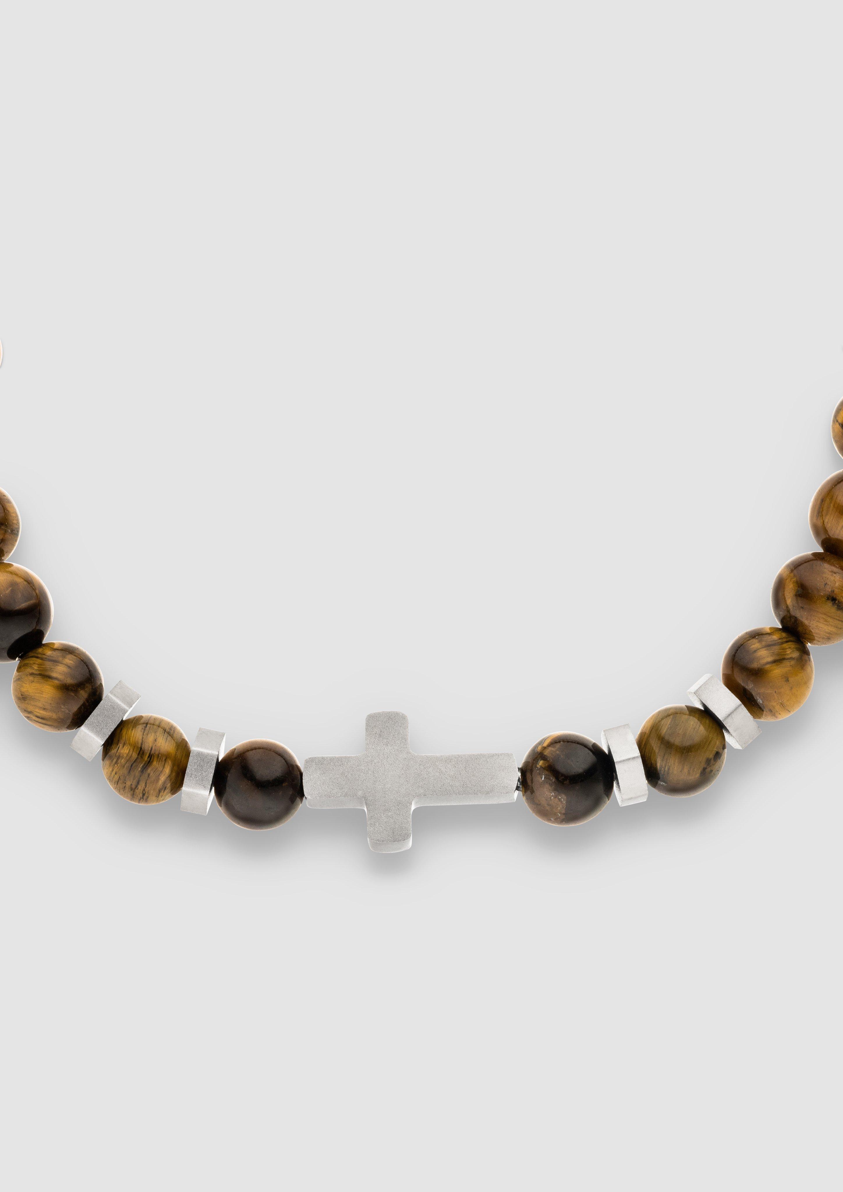 Armband mit Edelstahl-Beads in Farbe dunkelbraun von s.Oliver
