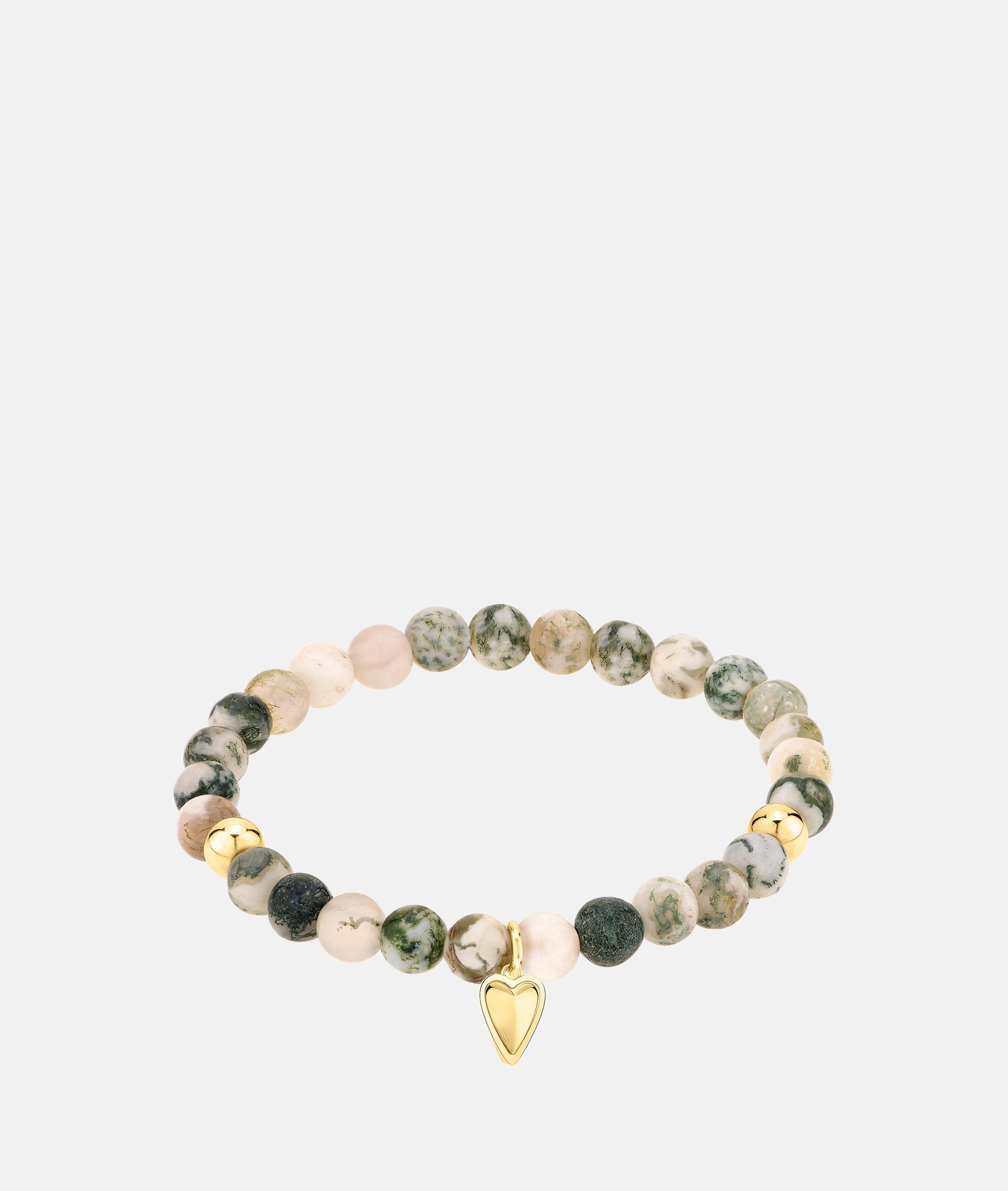 Armband in gold, pink & blau