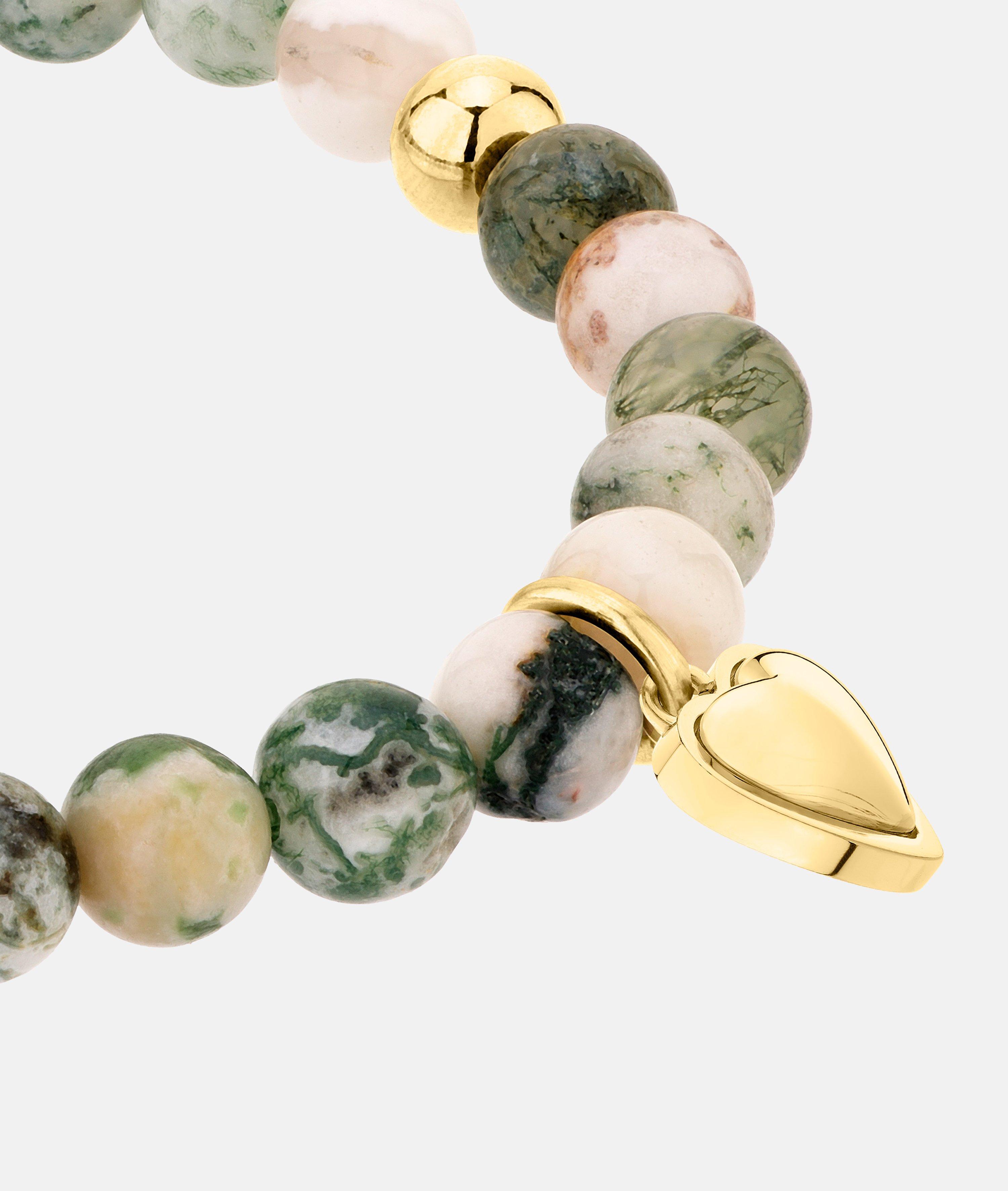 Armband in gold, pink & blau