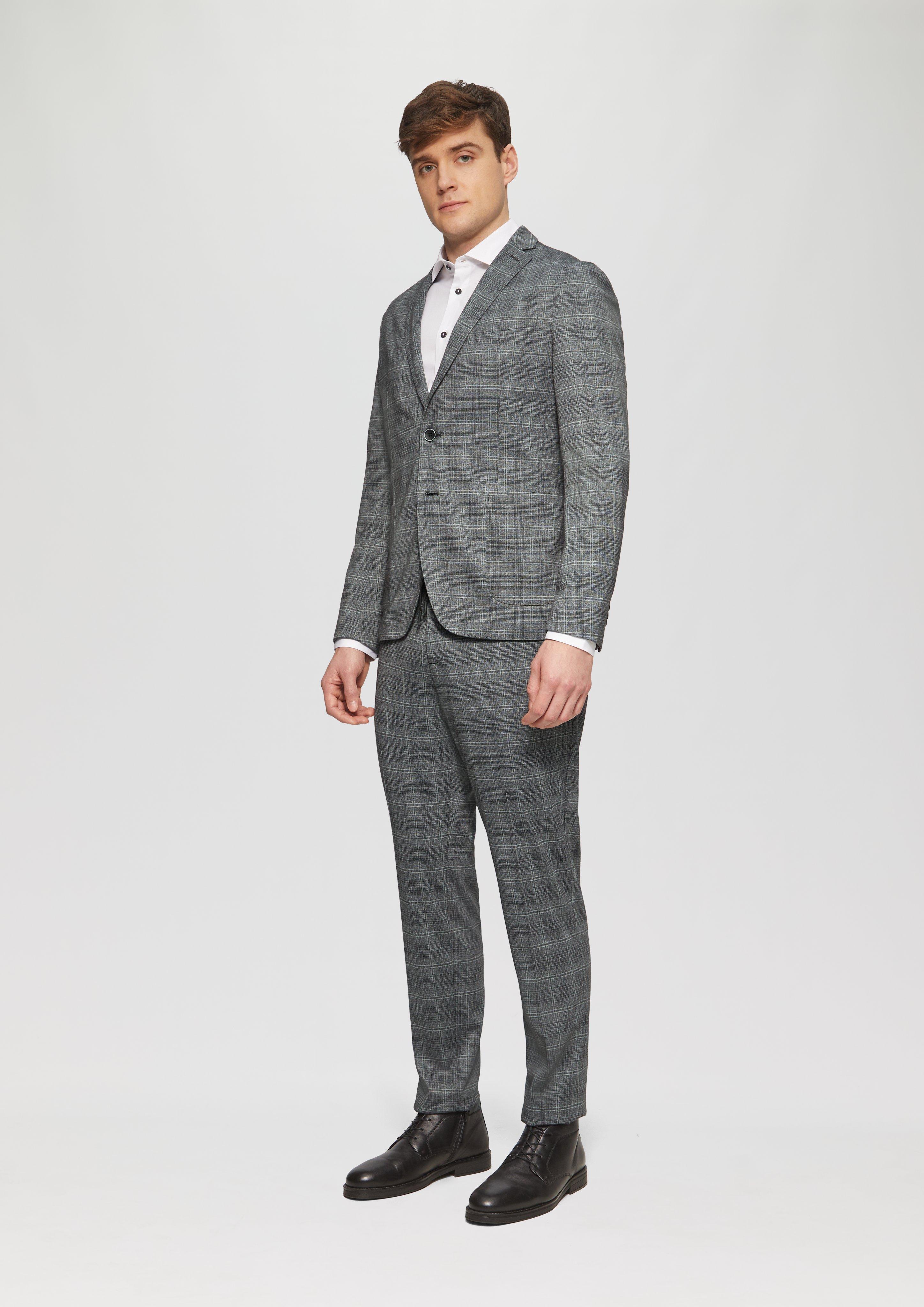 s.O JOGG: Karierter Anzug aus Stretch-Jersey in 