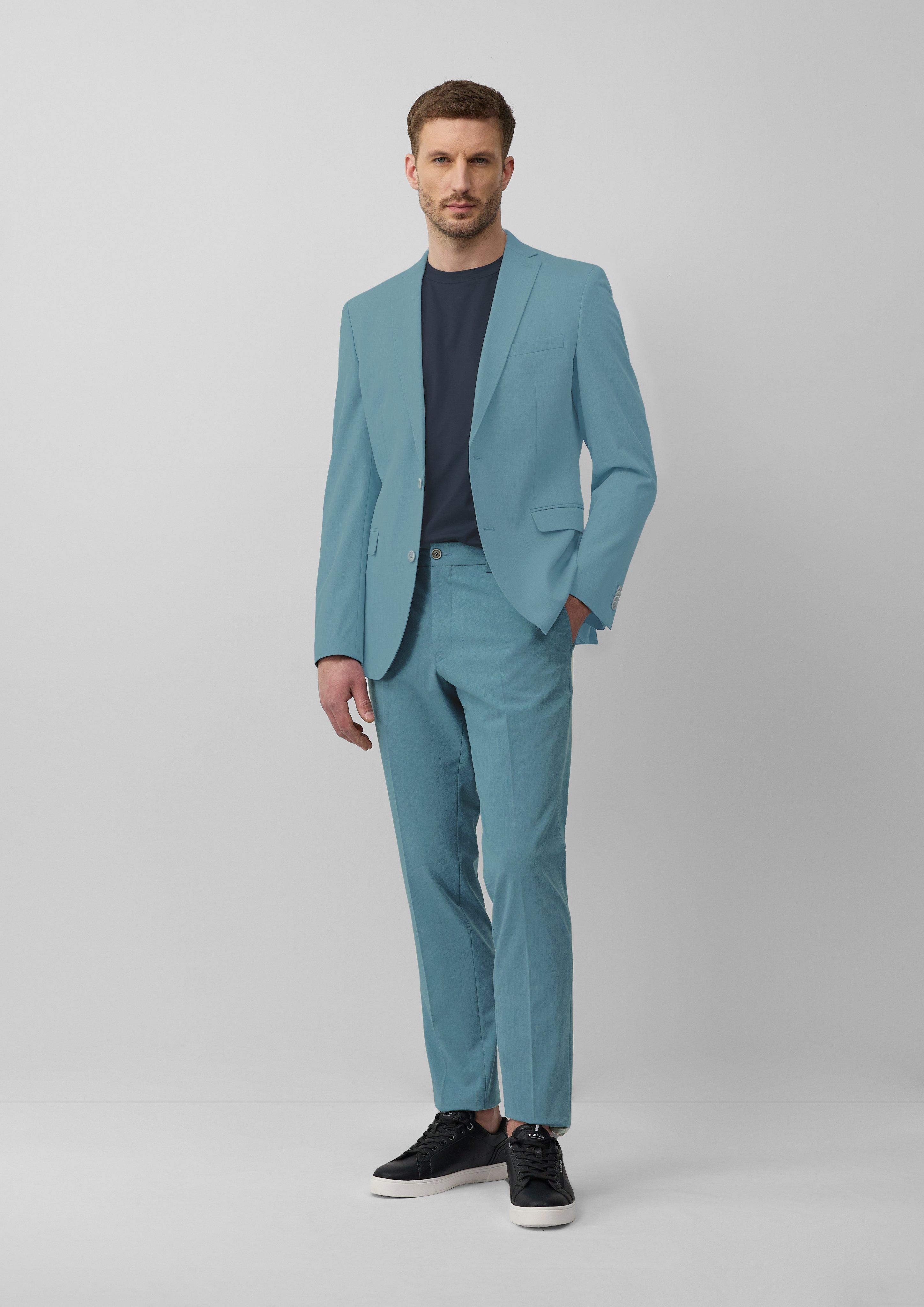 s.O PURE: Melierter Anzug aus Stretch-Twill in 