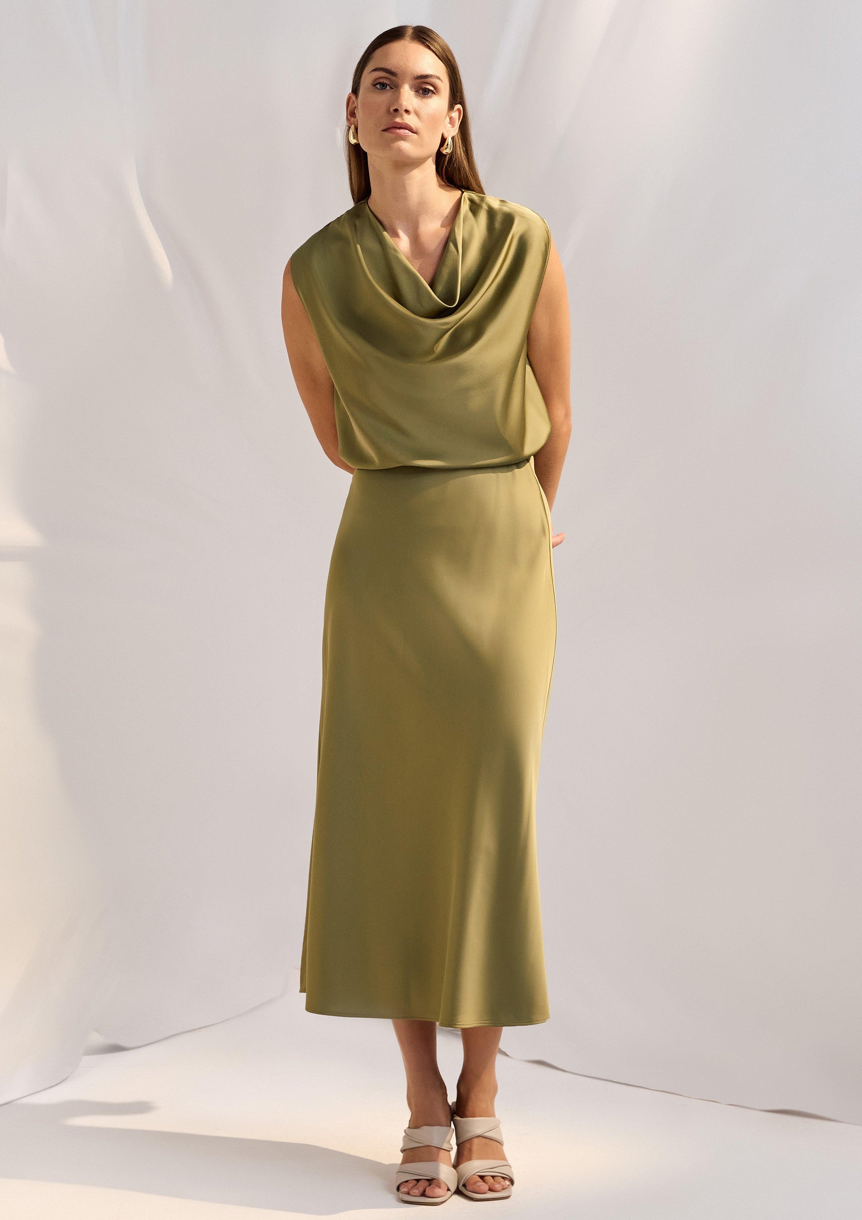 Splývavá súprava v olivovej farbe in 