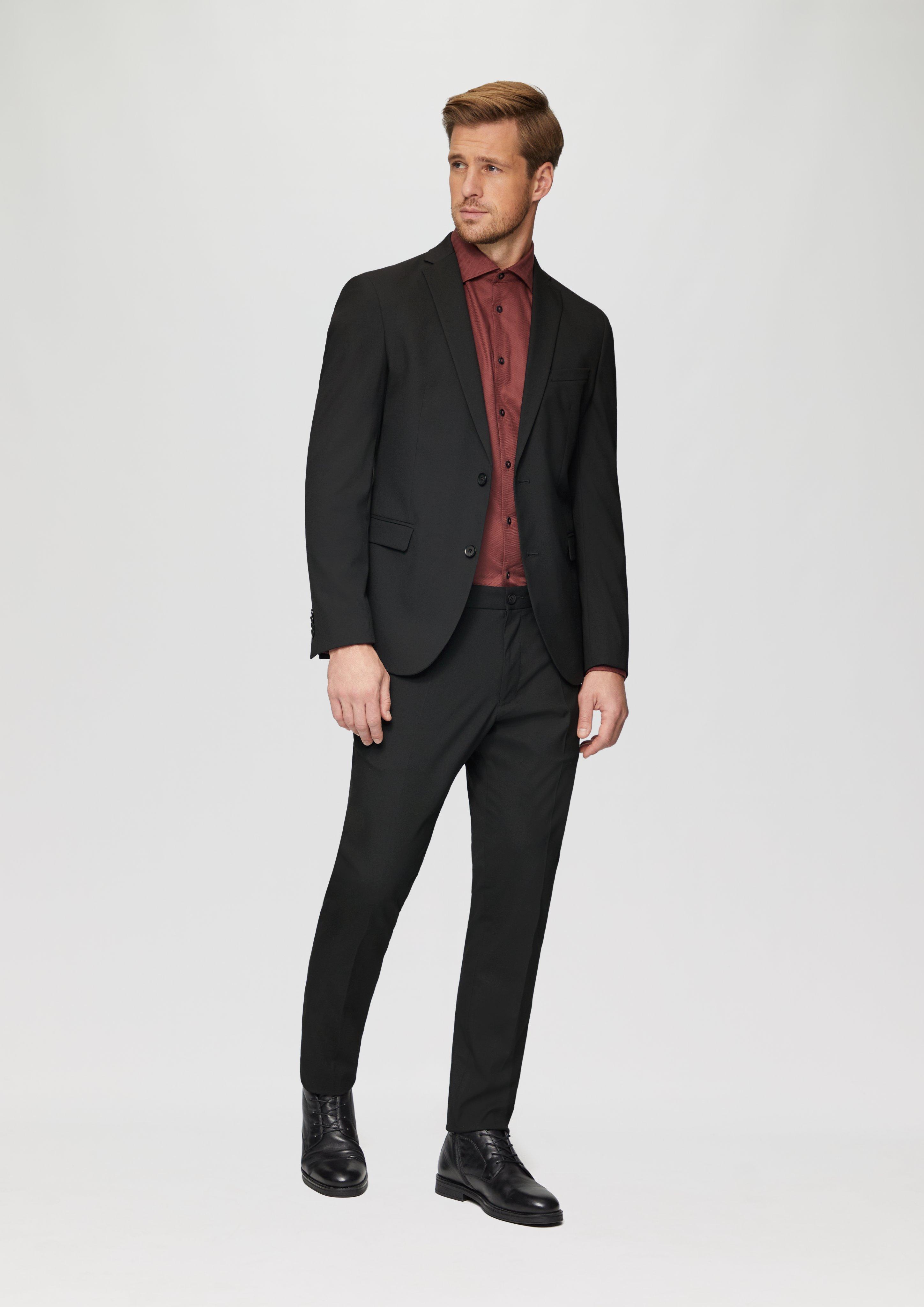 s.O PURE: Slim fit suit in a wool look in 