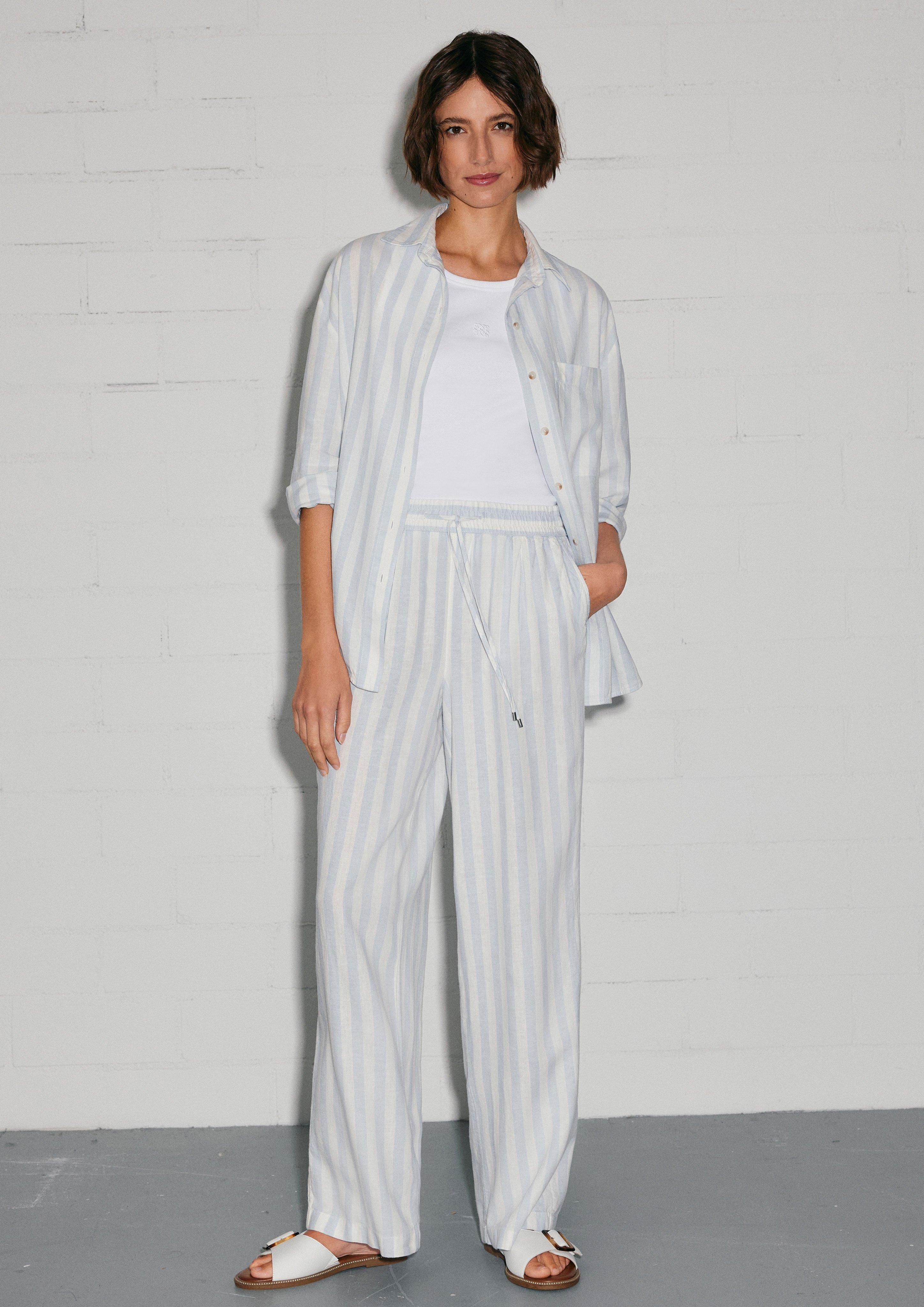 Gestreepte set in een casual stijl in 