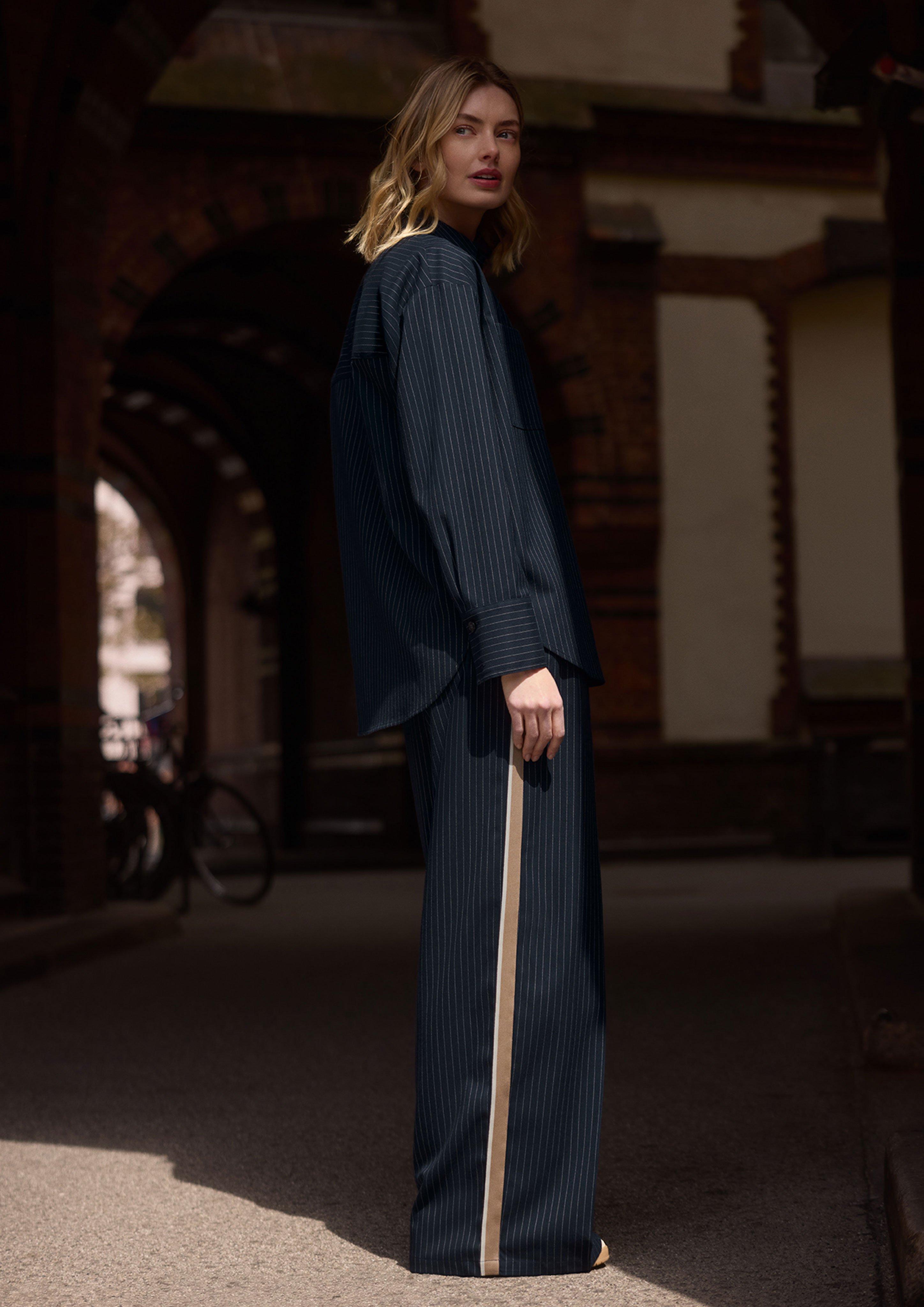 Oversized set met krijtstrepen in 