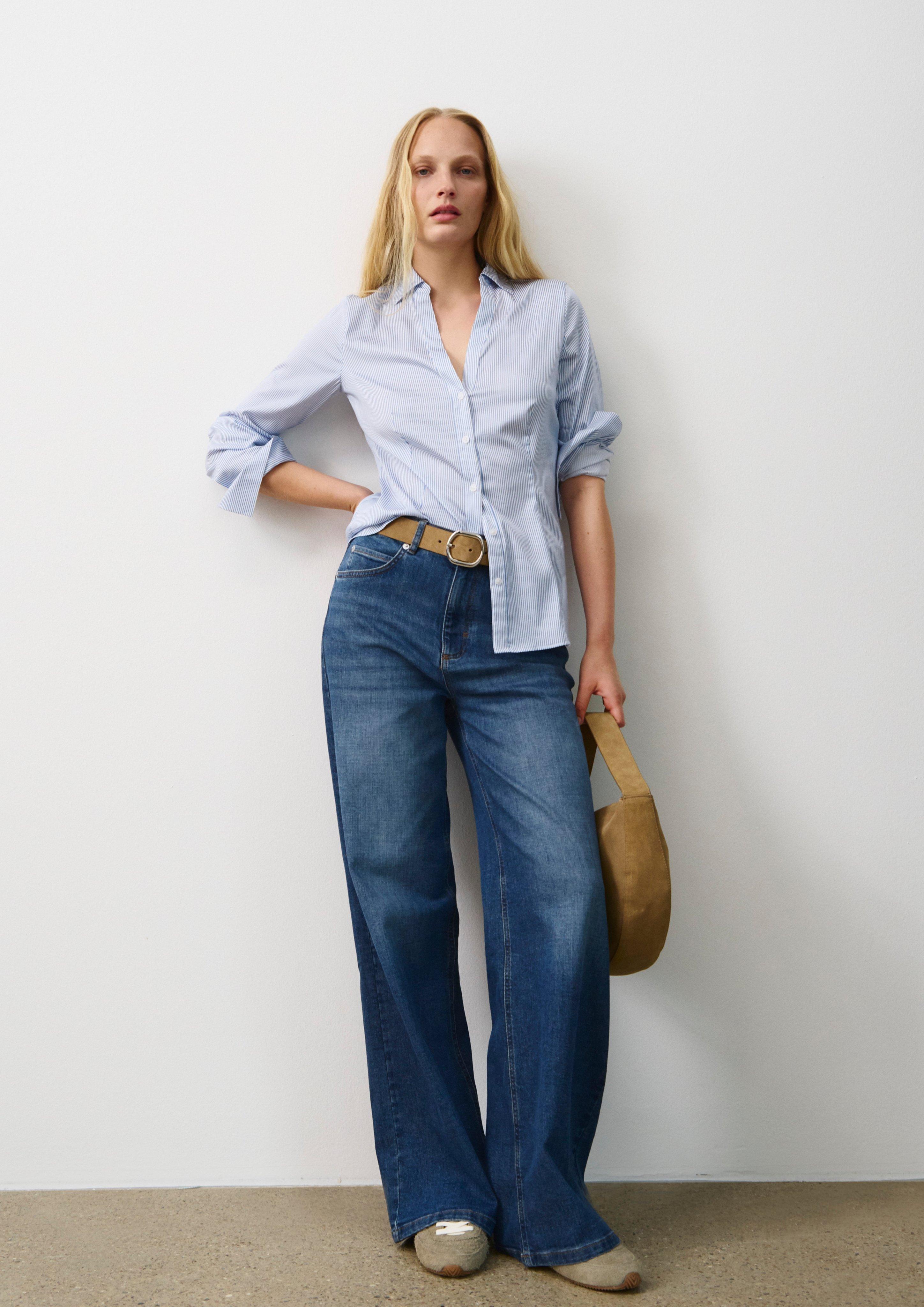 Casual Bluse mit Denim in  von COMMA