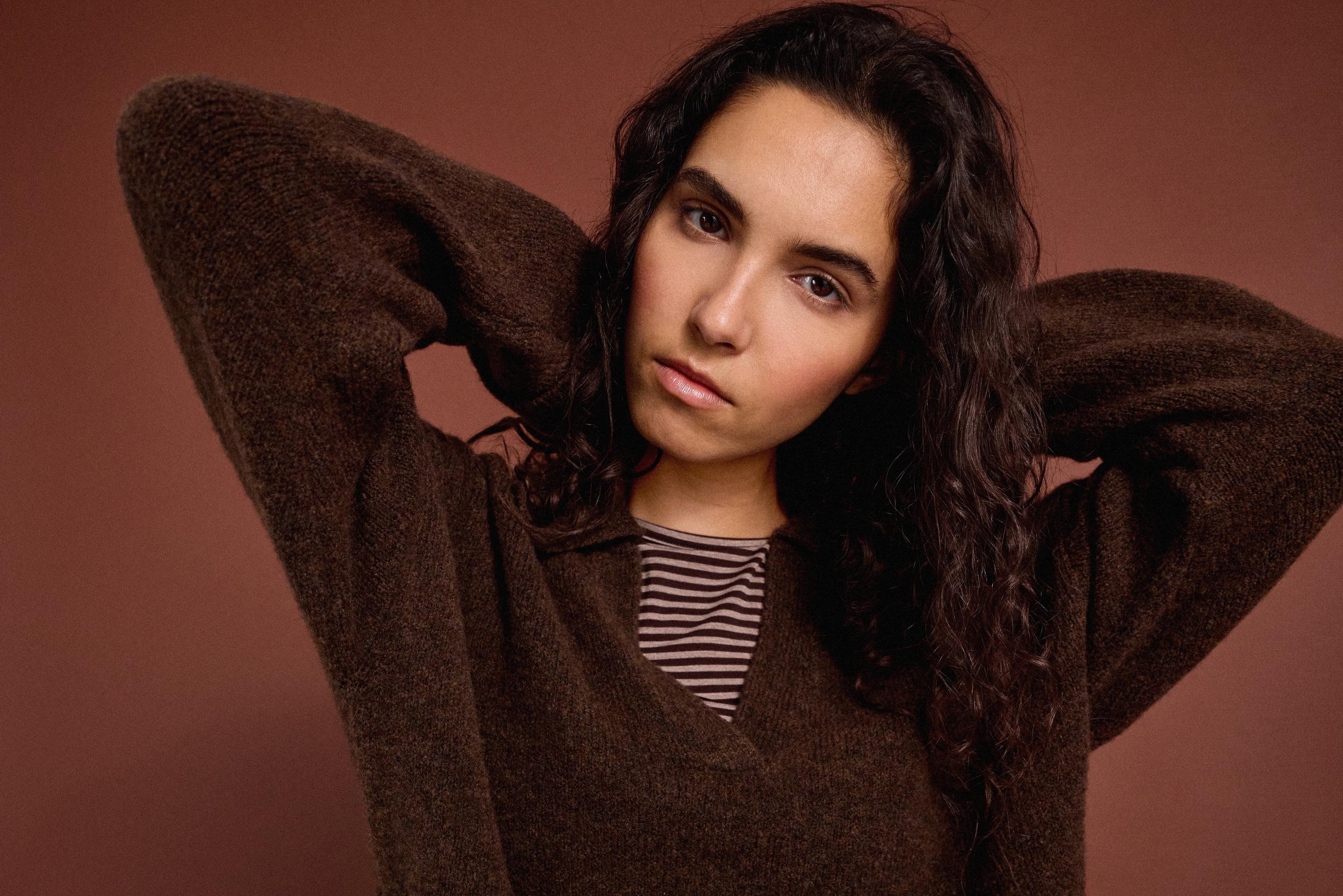 Damen-Pullover in Farbe braun