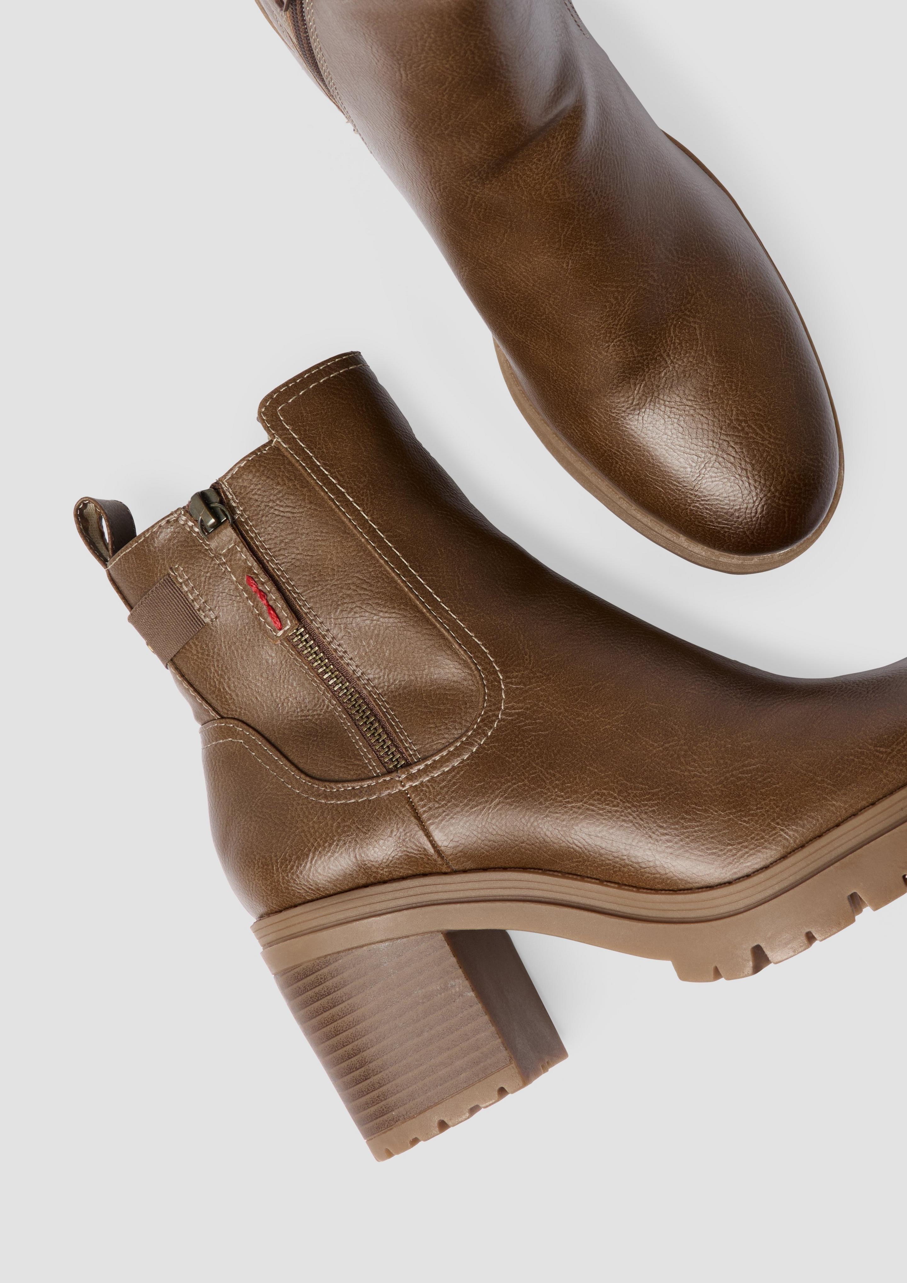 braune Stiefelette mit Reißverschluss