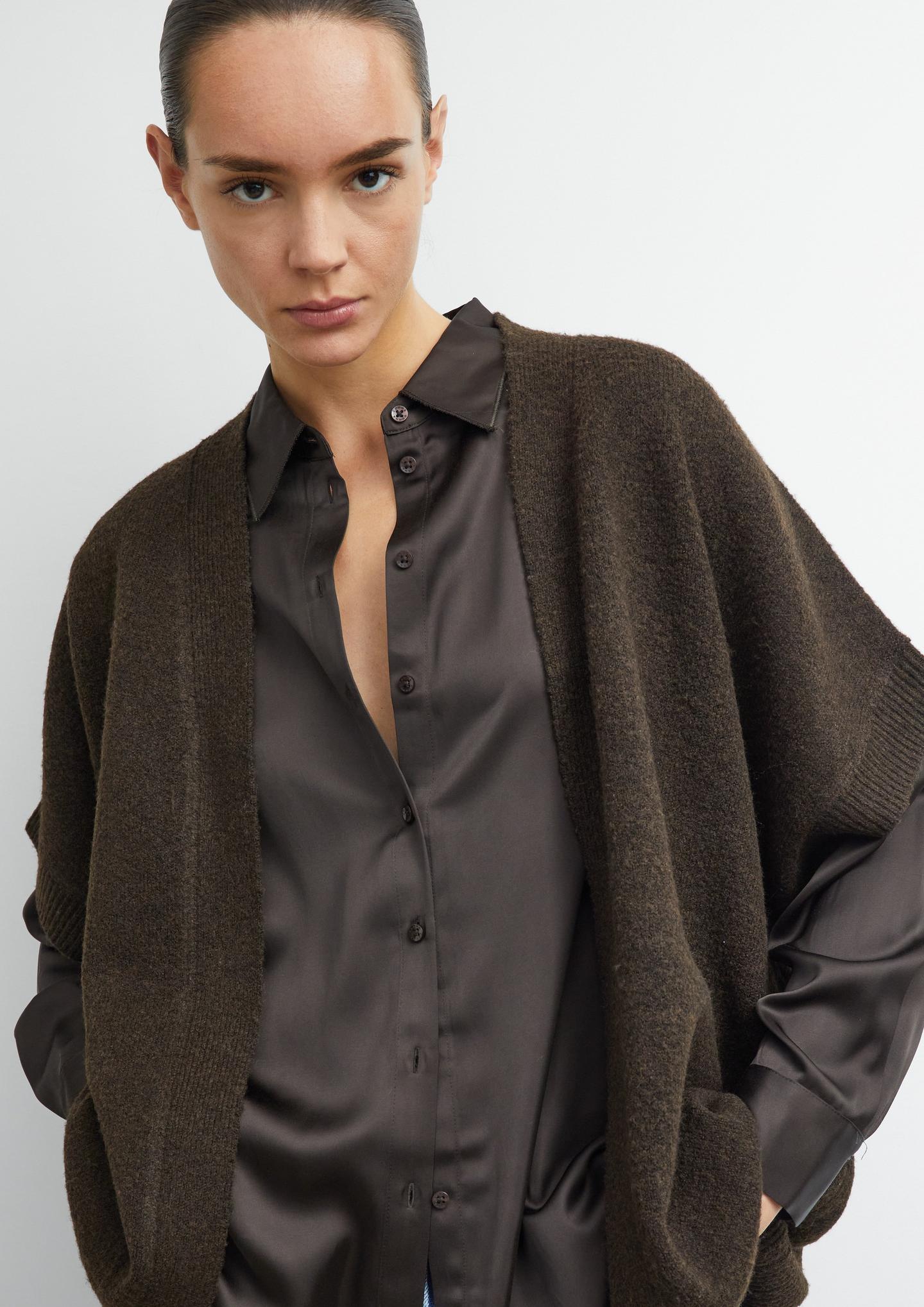 Strickjacke braun ohne Verschluss