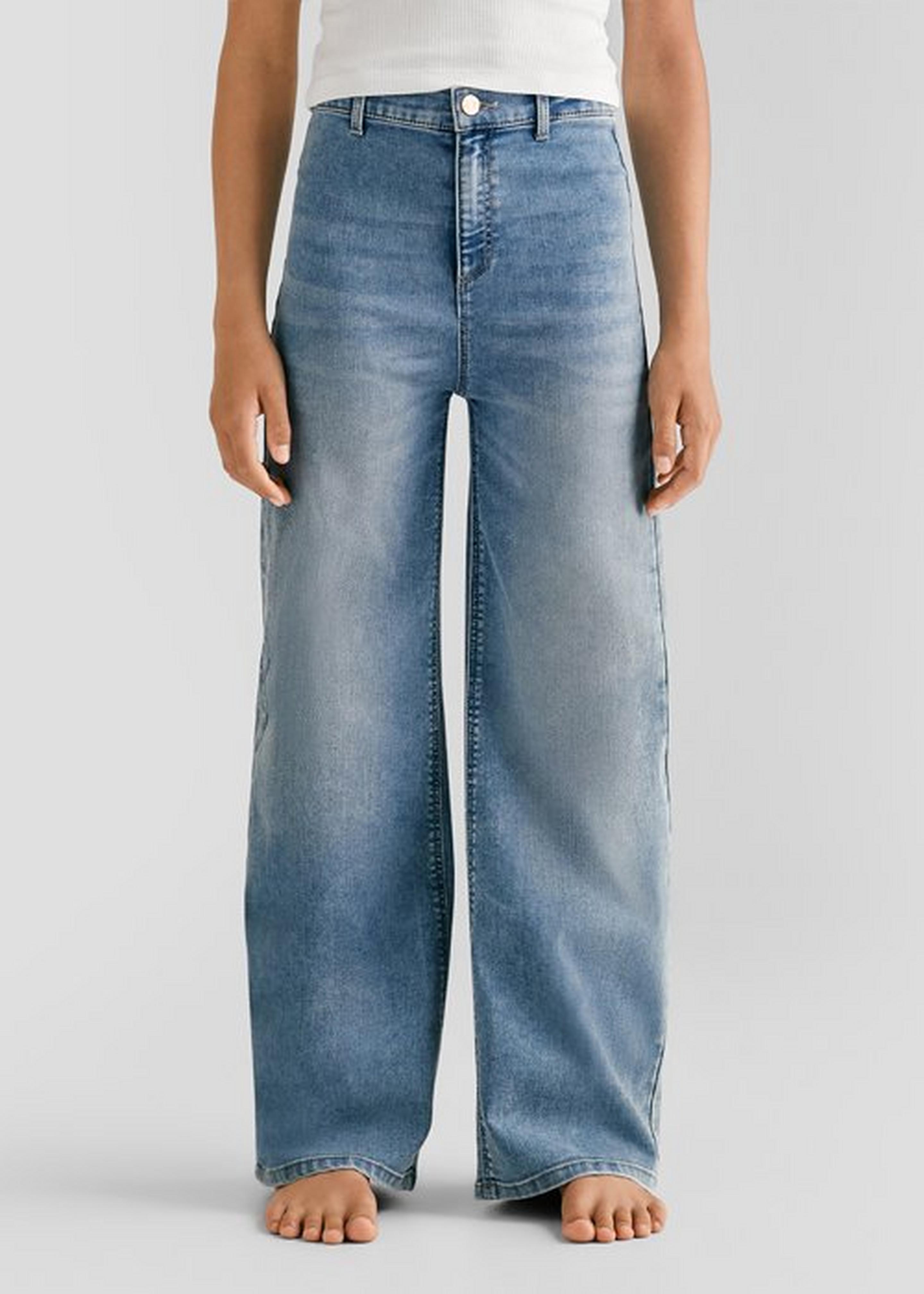 Jeans S.Oliver 2162784 A Gamba Larga Per Bambina – Blu, Vita Alta, Tessuto Morbido Con Effetto Distrutto, Taglia 176