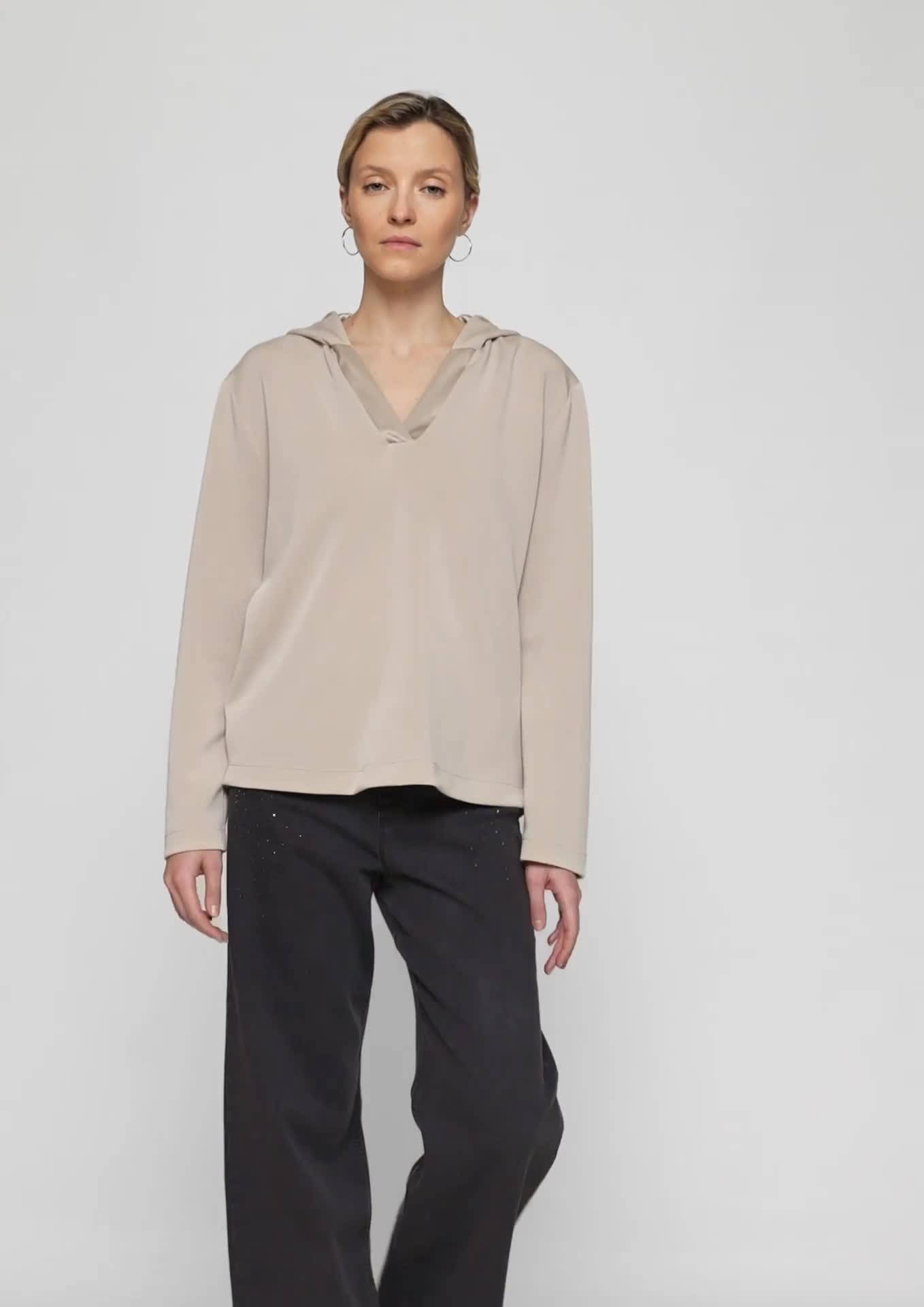 s.Oliver Kapuzenshirt aus Sweat mit Satin-Details