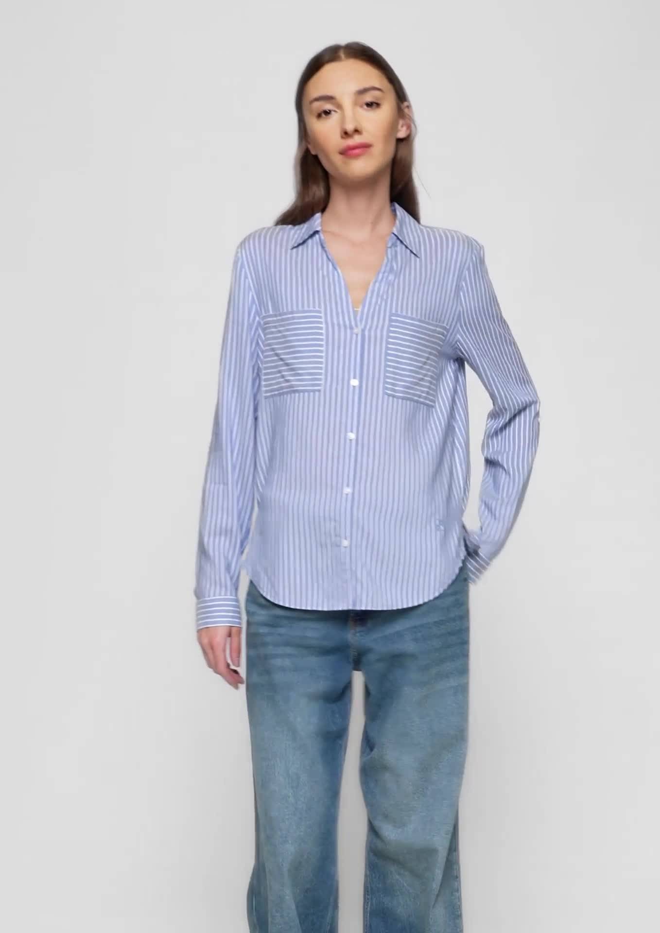 s.Oliver Striped blouse with patch pockets