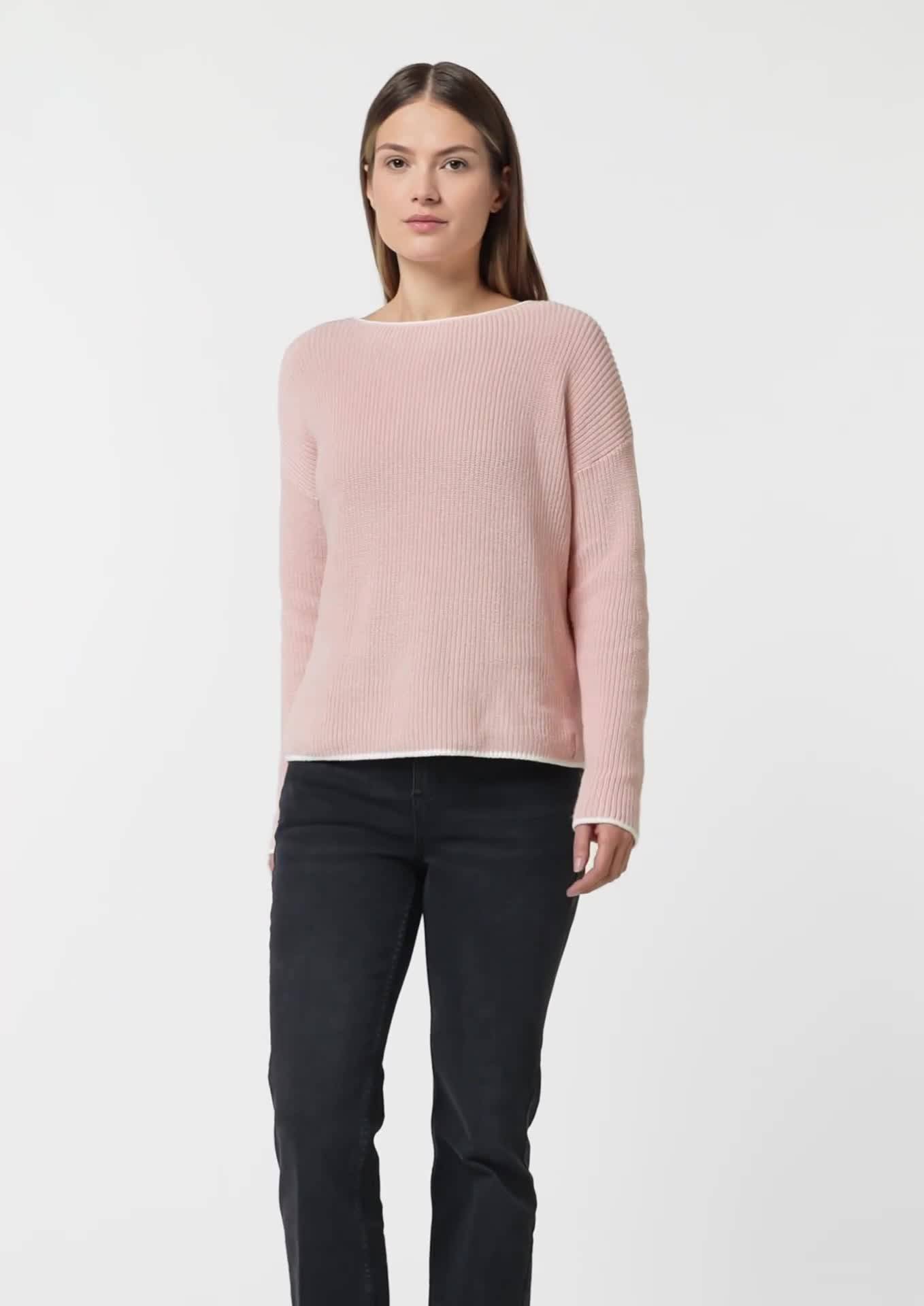 comma Knitted cotton jumper with dropped shoulders