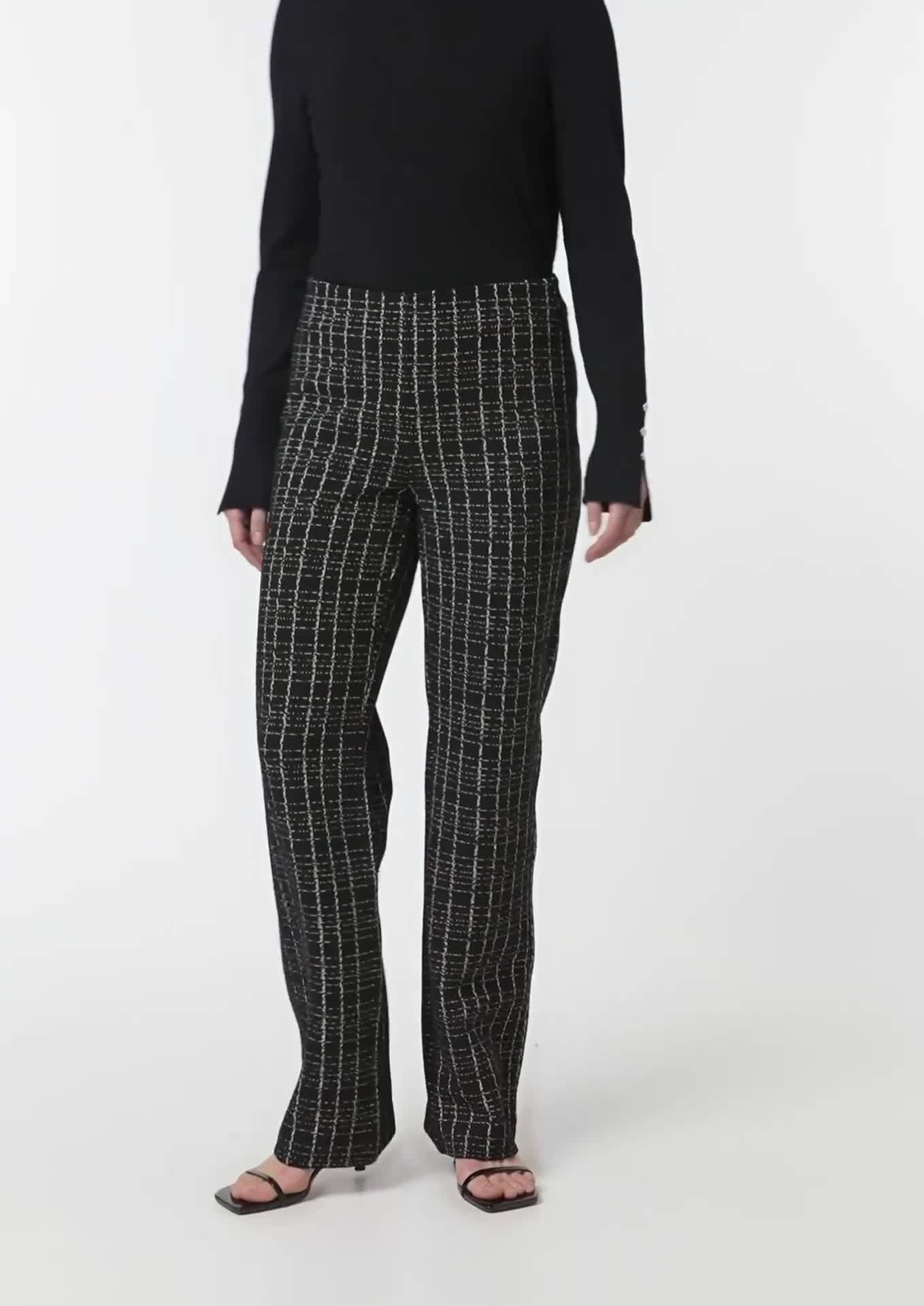 comma Check trousers in bouclé jersey