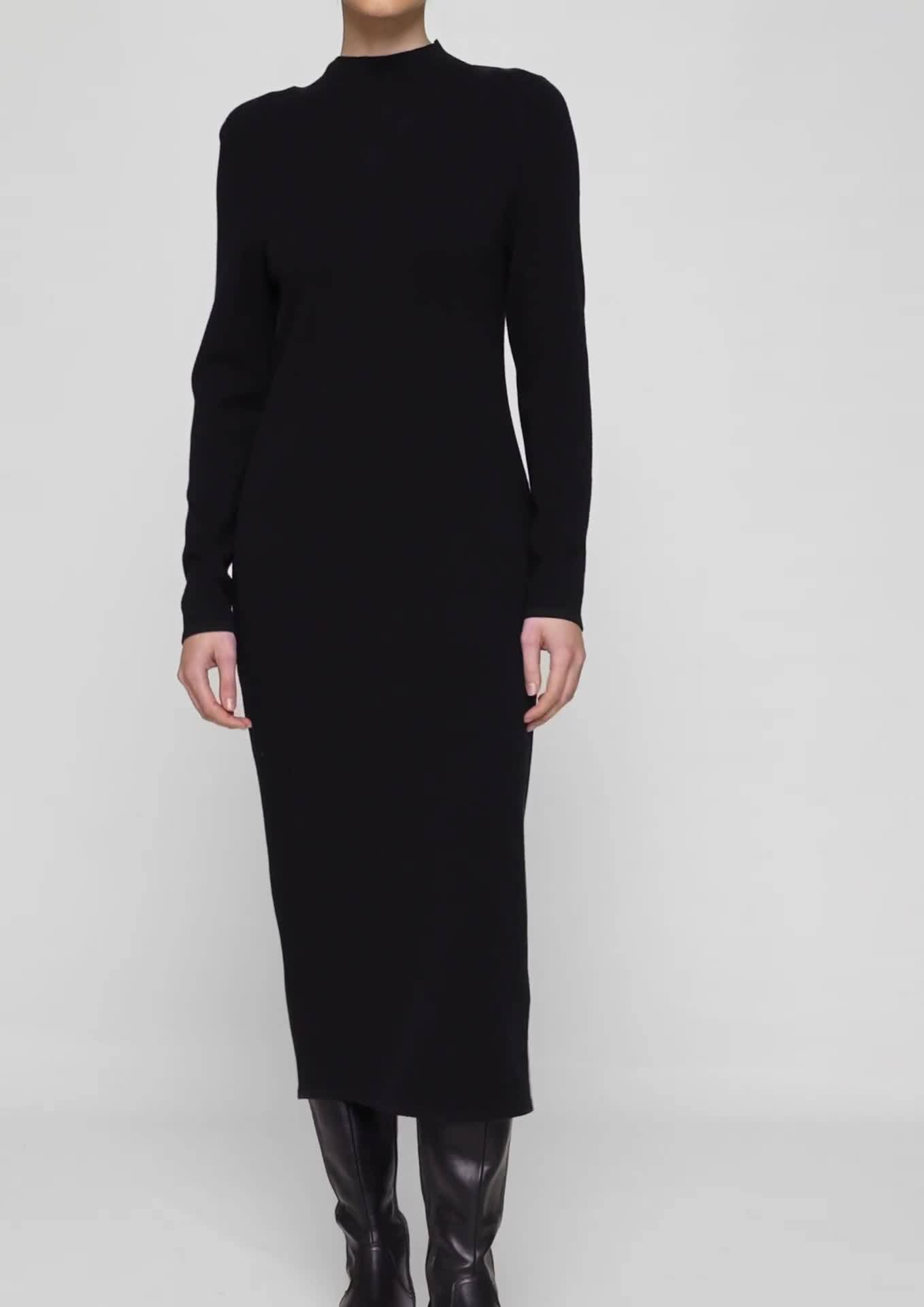 s.Oliver Knitted dress with a stand-up collar